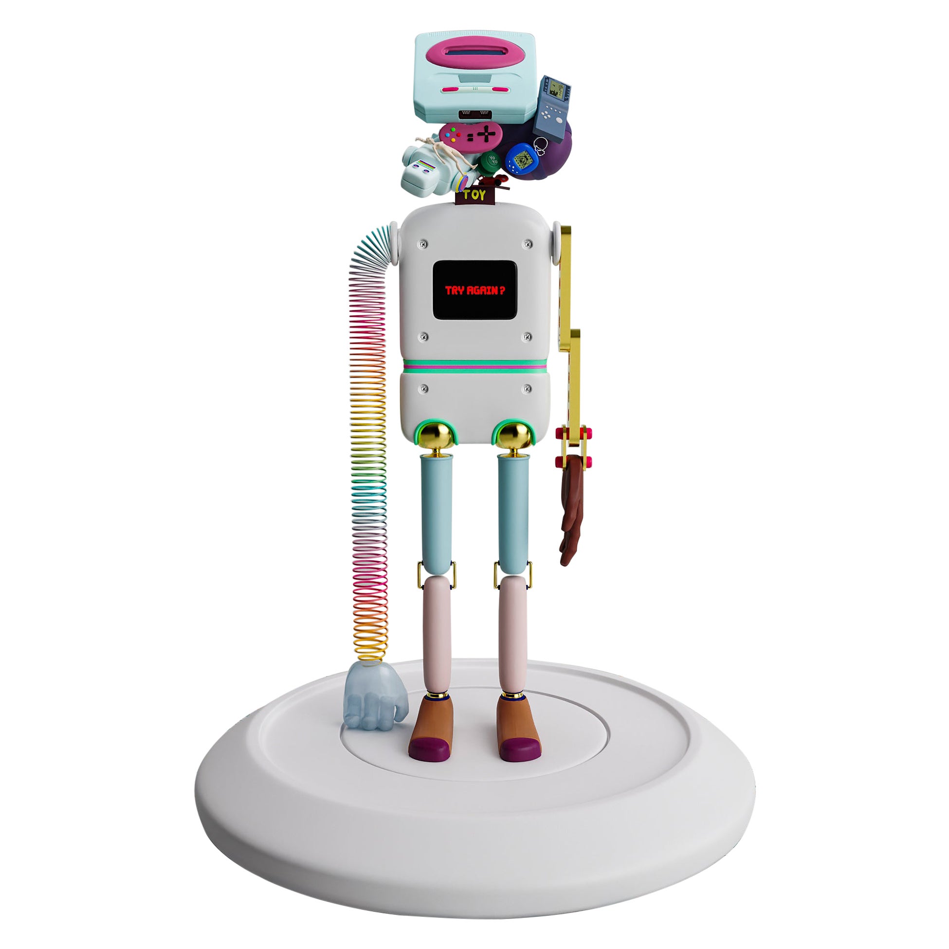 Scultura contemporanea a tecnica mista in edizione limitata Gameboy di Taras Yoom