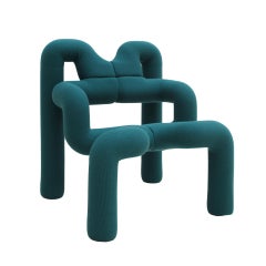 Contemporary Terje Ekstrom Mod Ekstrem Teal Foam and Steel Structural Armchair