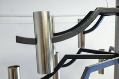 Contemporary Moderblack and Chrome Candelabra Chandelier Ceiling Light Fixture