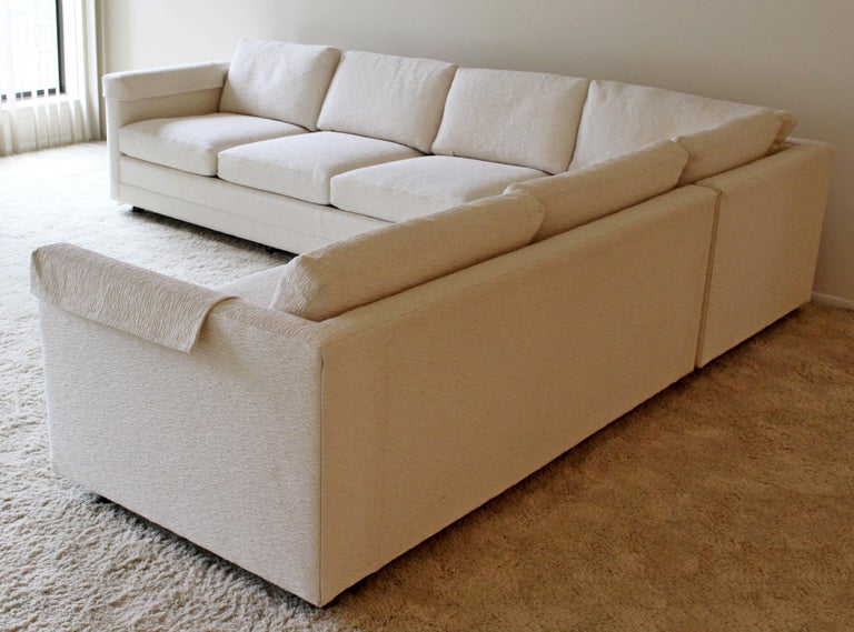 Contemporary Modern 3-Piece L Shaped White Sectional Sofa ...