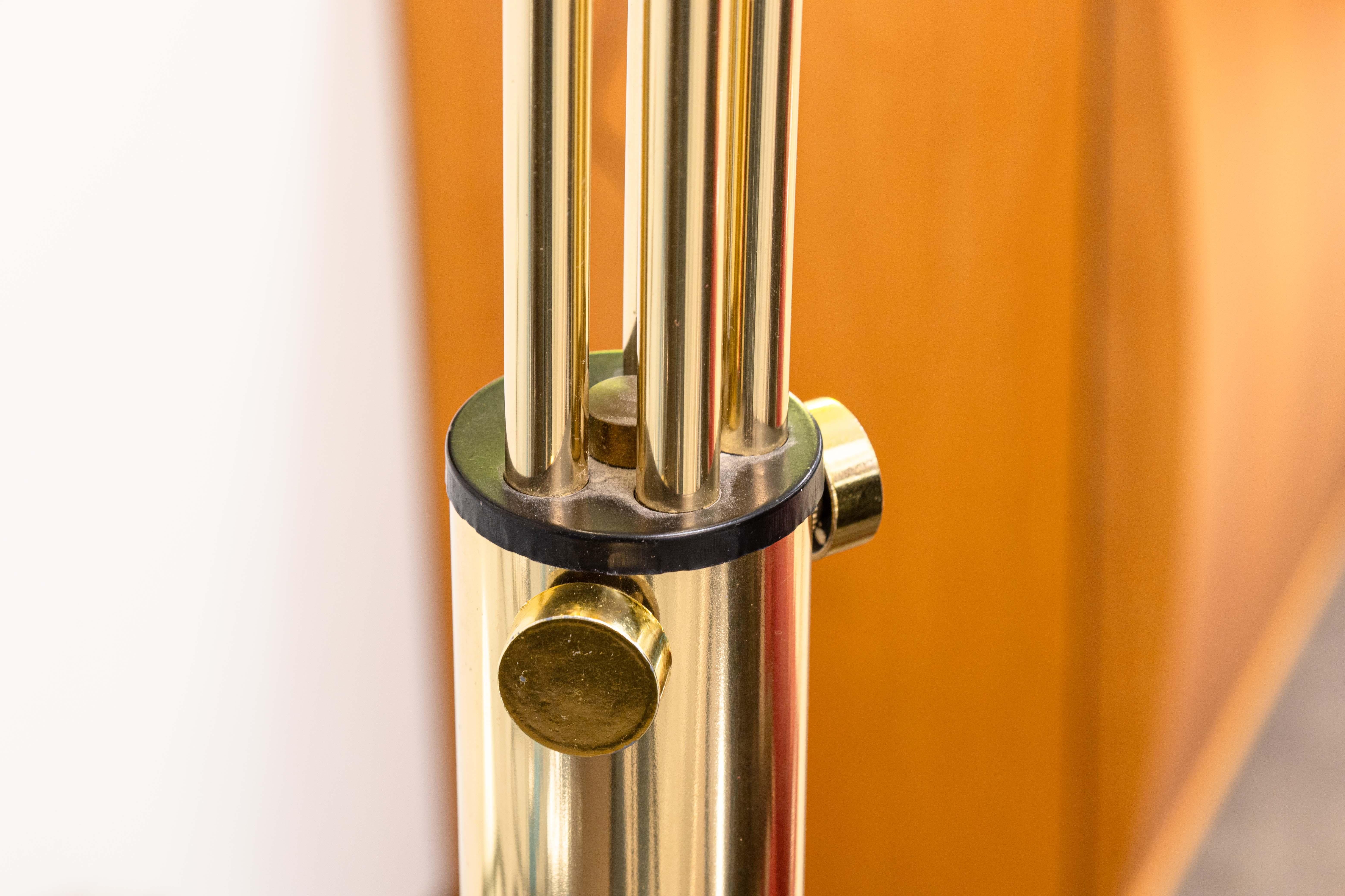 Contemporary Modern 4 Bulb Brass and Marble Arc Floor Lamp 4