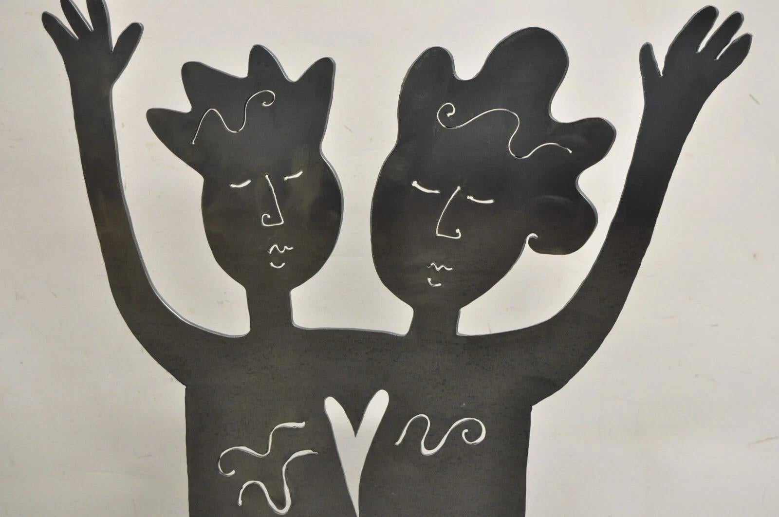 Escultura Estatua de Bienvenida Niño y Niña de Acero, Moderna y Contemporánea, 48