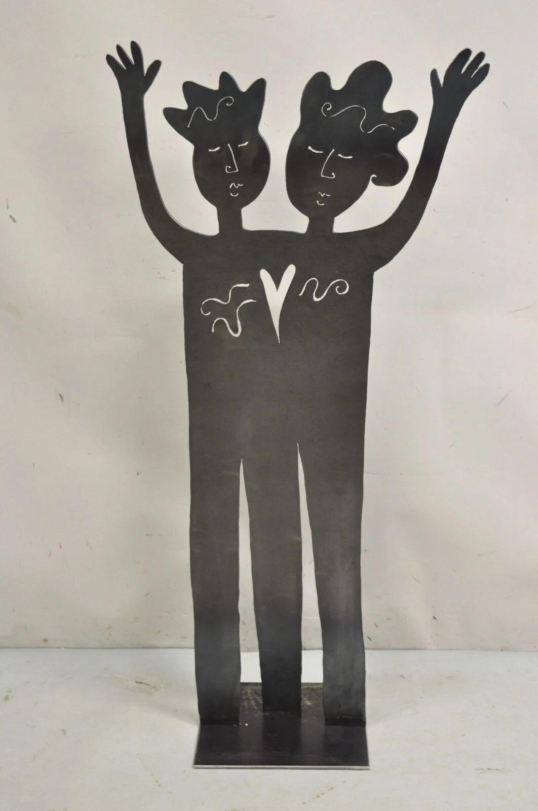 Escultura Estatua de Bienvenida Niño y Niña de Acero, Moderna y Contemporánea, 48