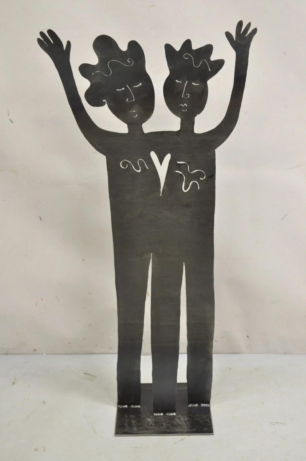 Escultura Estatua de Bienvenida Niño y Niña de Acero, Moderna y Contemporánea, 48