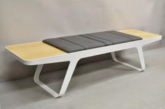 Contemporary Modern 72" White Steel Metal Entryway Bench w End Tables by WB Wood