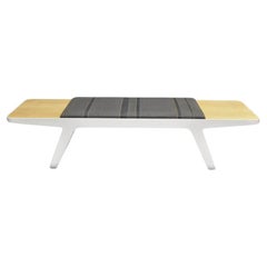 Contemporary Modern 72" White Steel Metal Entryway Bench w End Tables by WB Wood