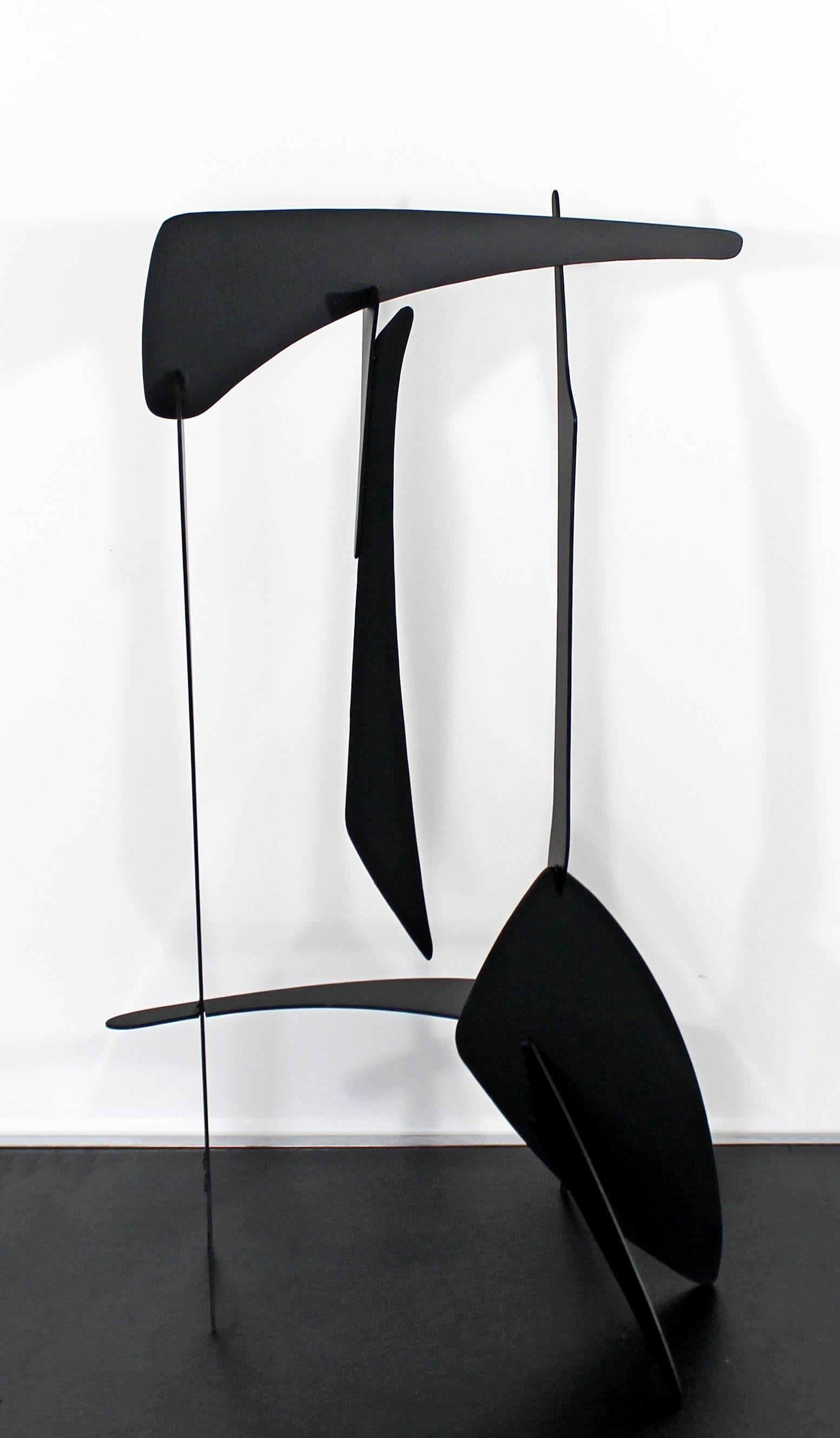 Contemporary Modern Abstract Black Steel Table Sculpture Signed by Artist at 1stDibs