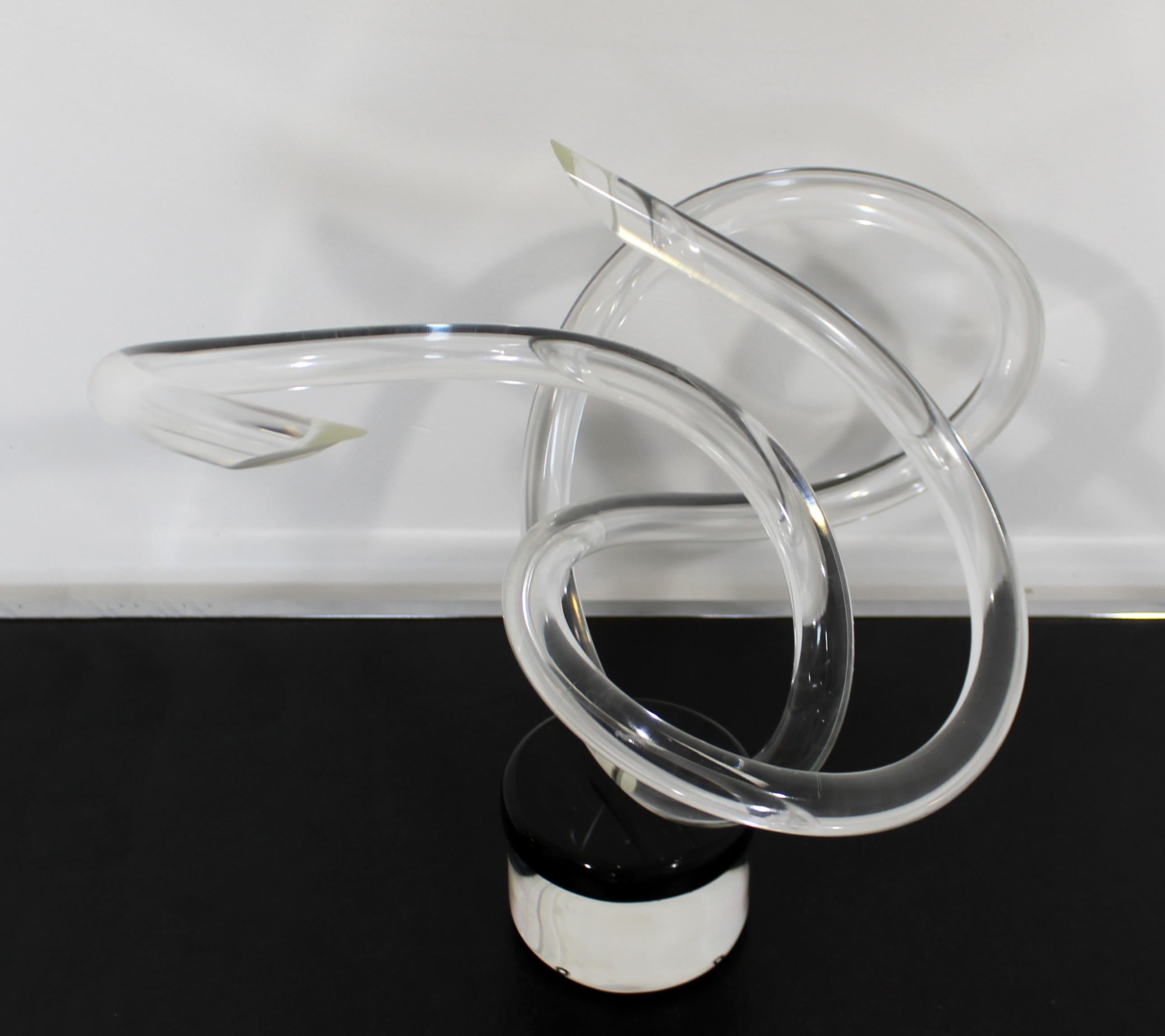 Late 20th Century Contemporary Modern Abstract Clear Lucite Table Sculpture Signed Van Teal, 1980s