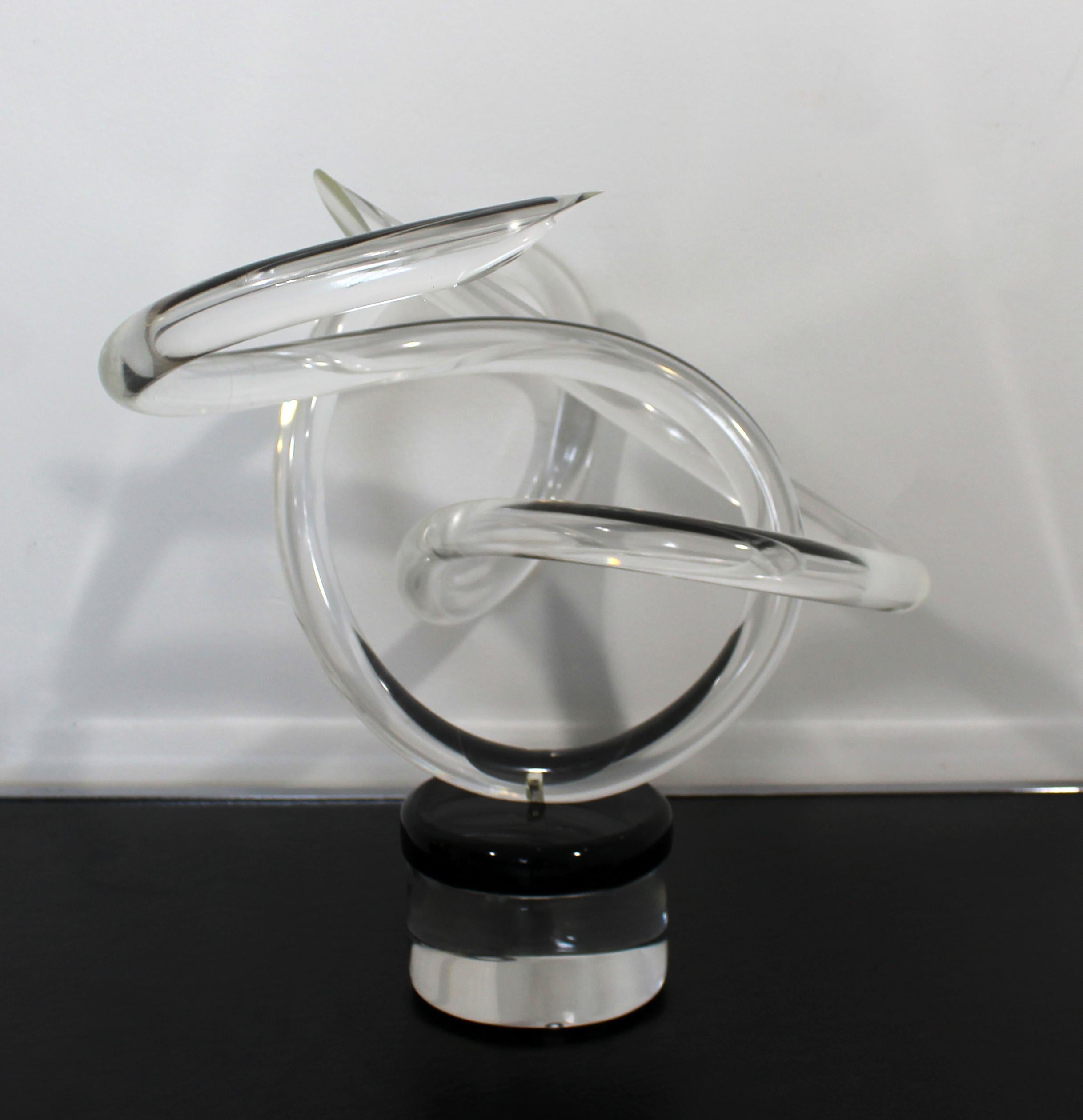 Contemporary Modern Abstract Clear Lucite Table Sculpture Signed Van Teal, 1980s 1