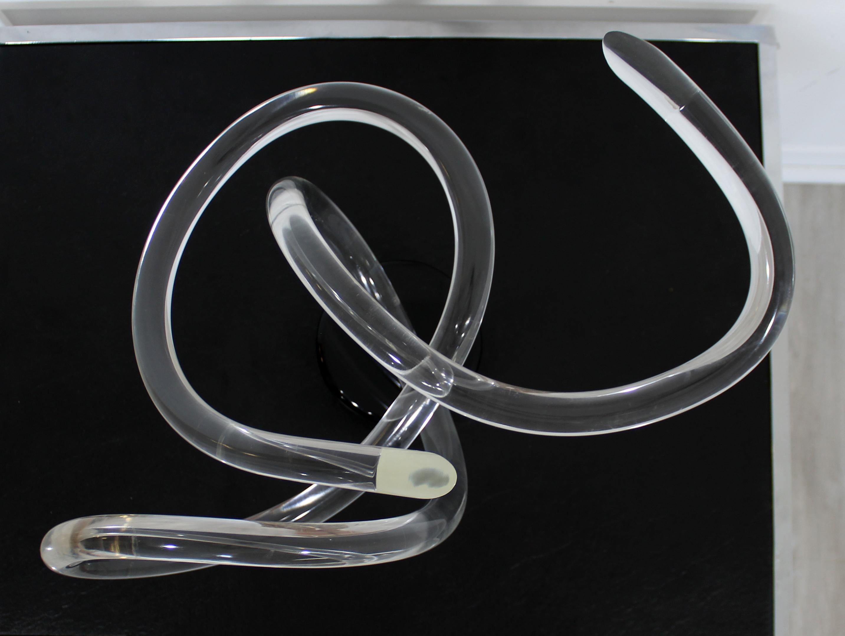 Contemporary Modern Abstract Clear Lucite Table Sculpture Signed Van Teal, 1980s 4