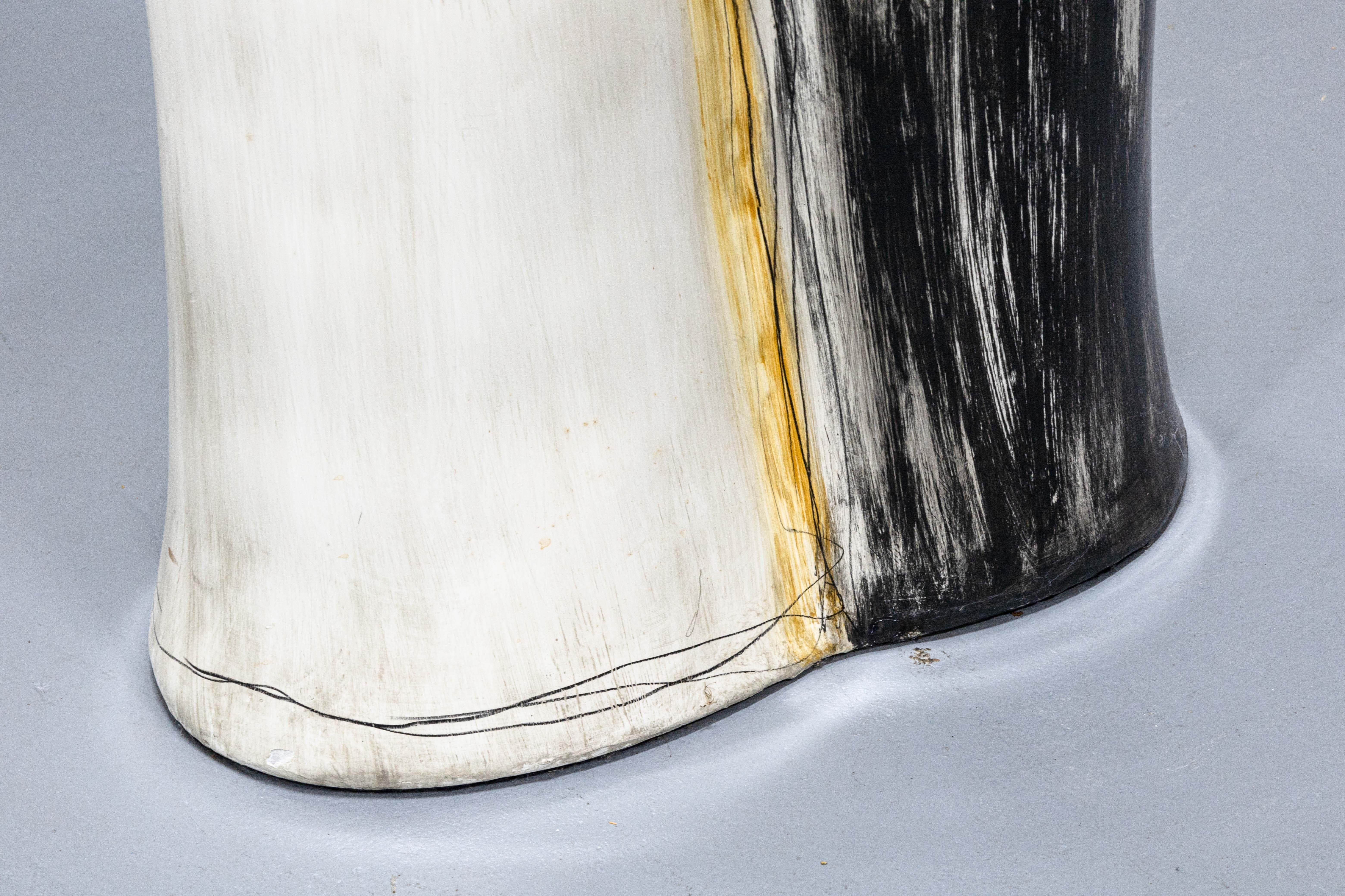 Ceramic Contemporary Modern Abstract Hand Painted Figurative Floor Sculpture For Sale