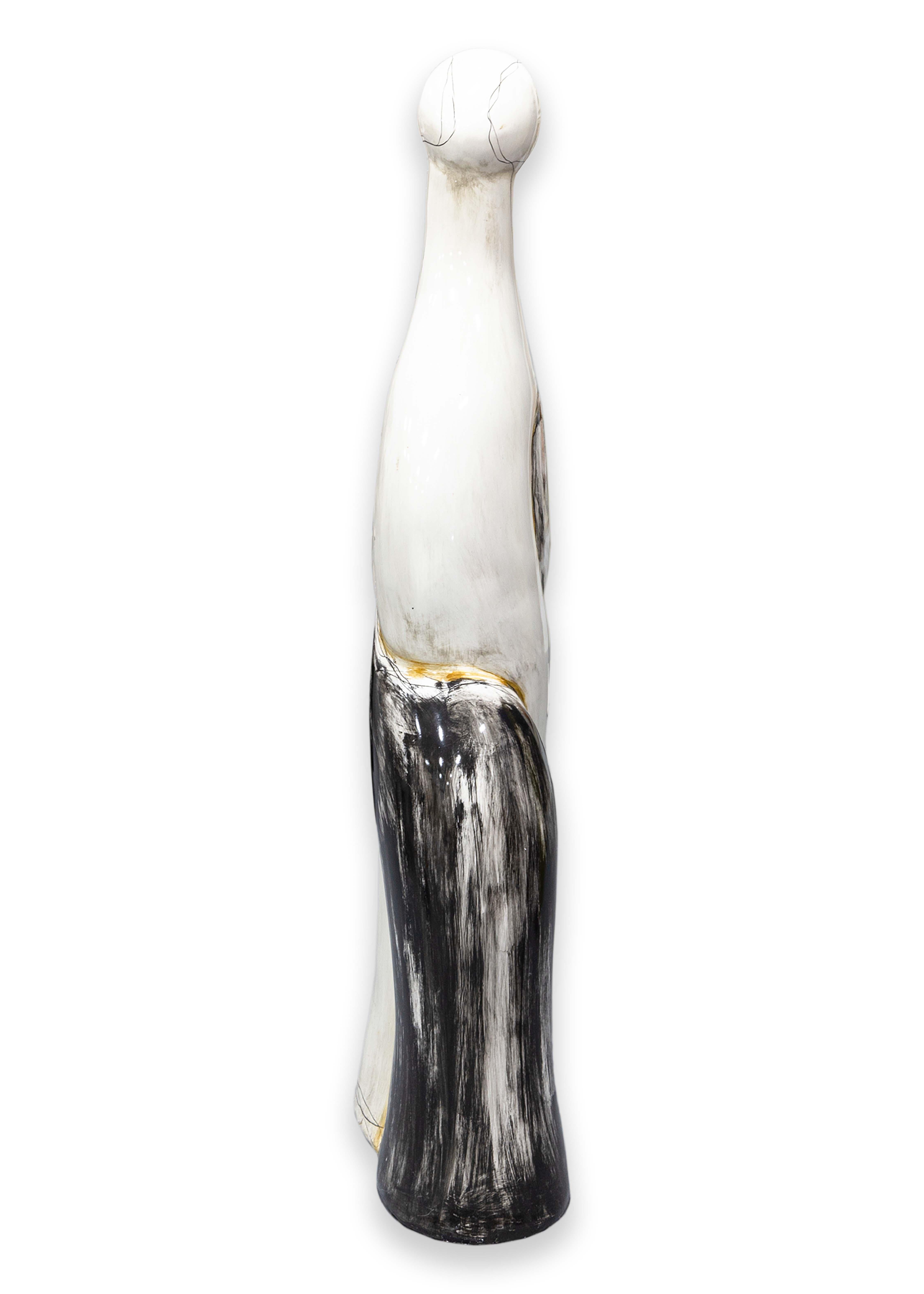 Contemporary Modern Abstract Hand Painted Figurative Floor Sculpture For Sale 2