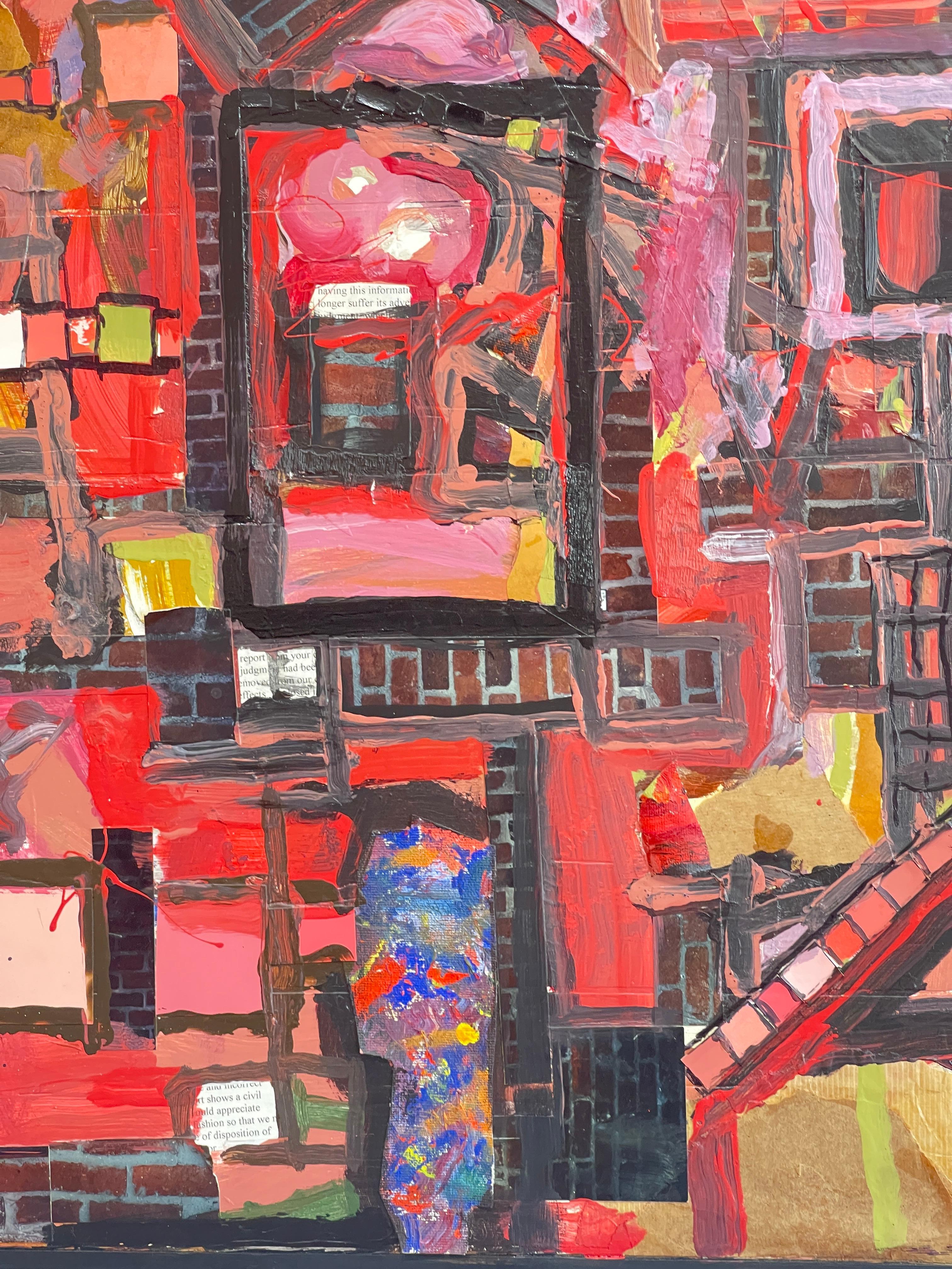 Zeitgenössisches modernes abstraktes Öl auf Karton, The Weave im Angebot 7