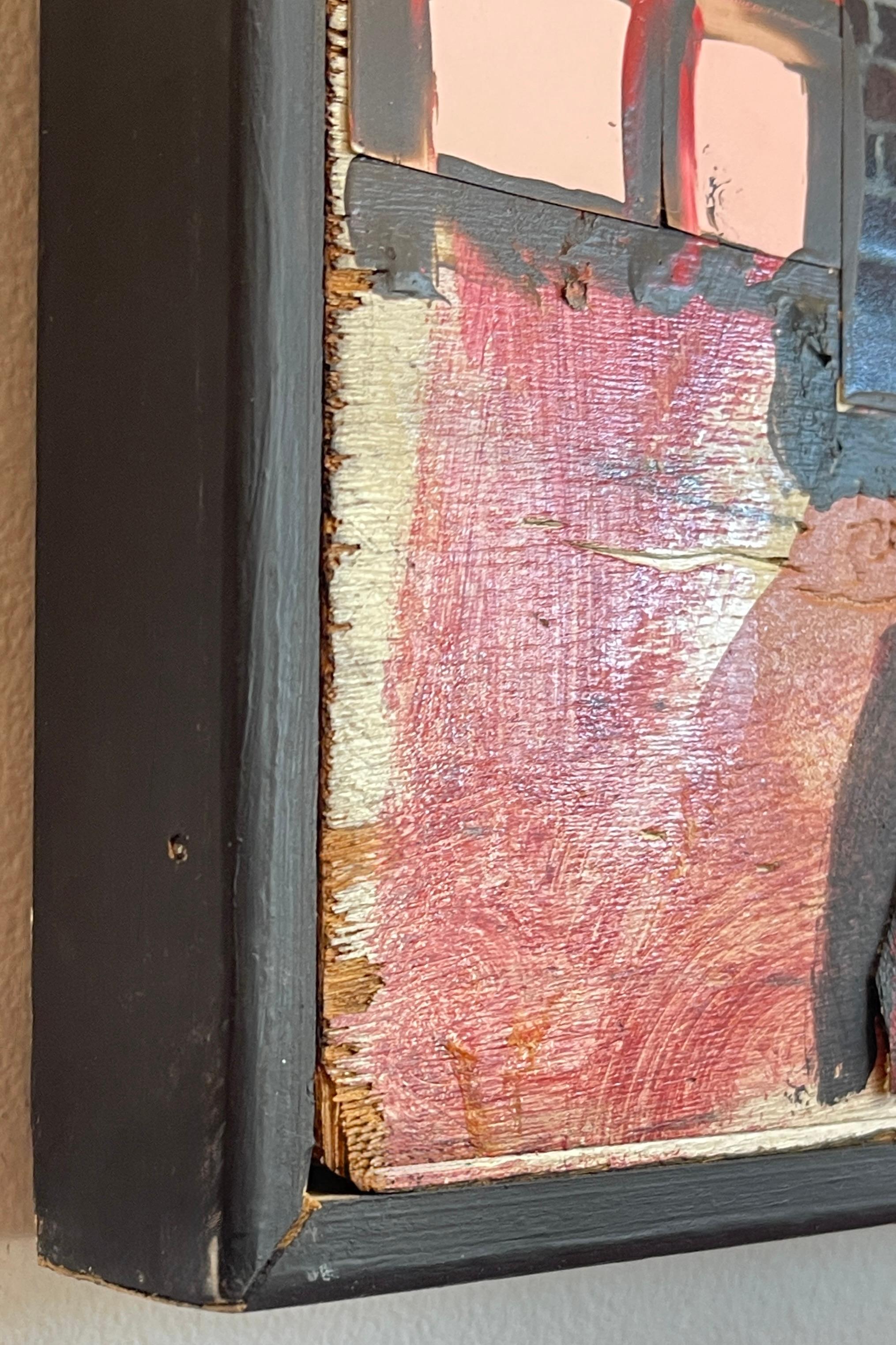 Zeitgenössisches modernes abstraktes Öl auf Karton, The Weave im Angebot 10