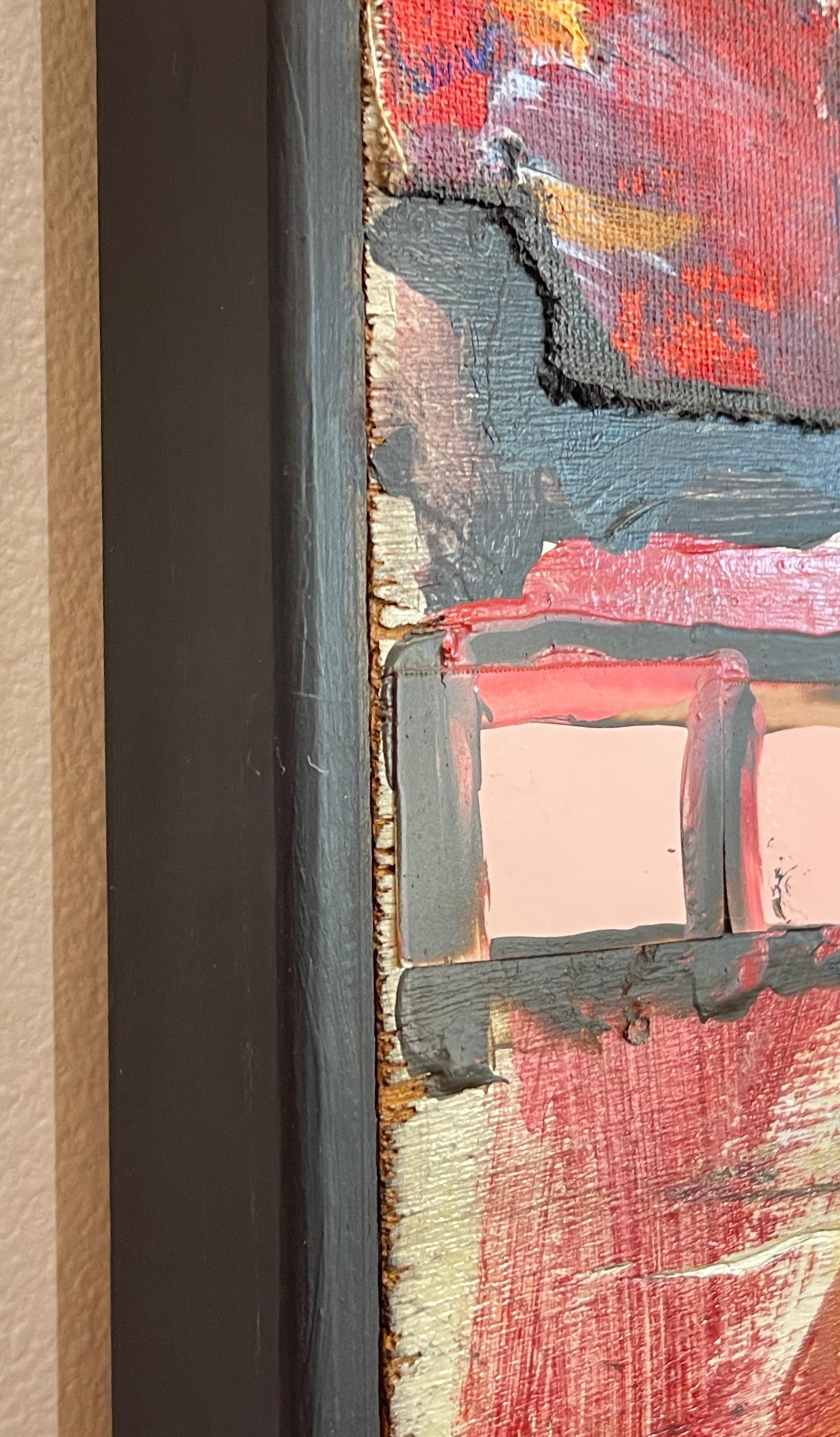 Zeitgenössisches modernes abstraktes Öl auf Karton, The Weave im Angebot 11