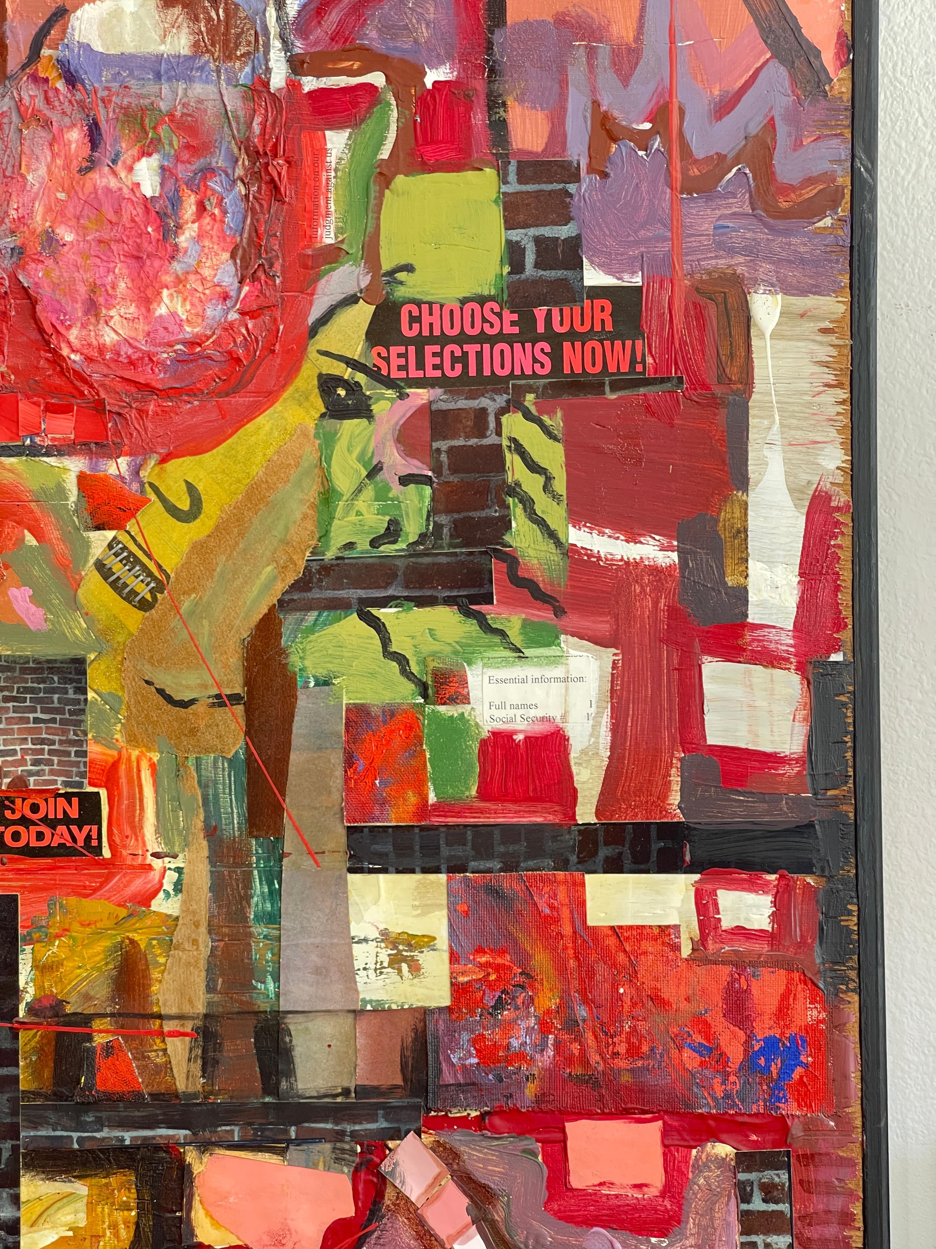 Zeitgenössisches modernes abstraktes Öl auf Karton, The Weave (Moderne der Mitte des Jahrhunderts) im Angebot