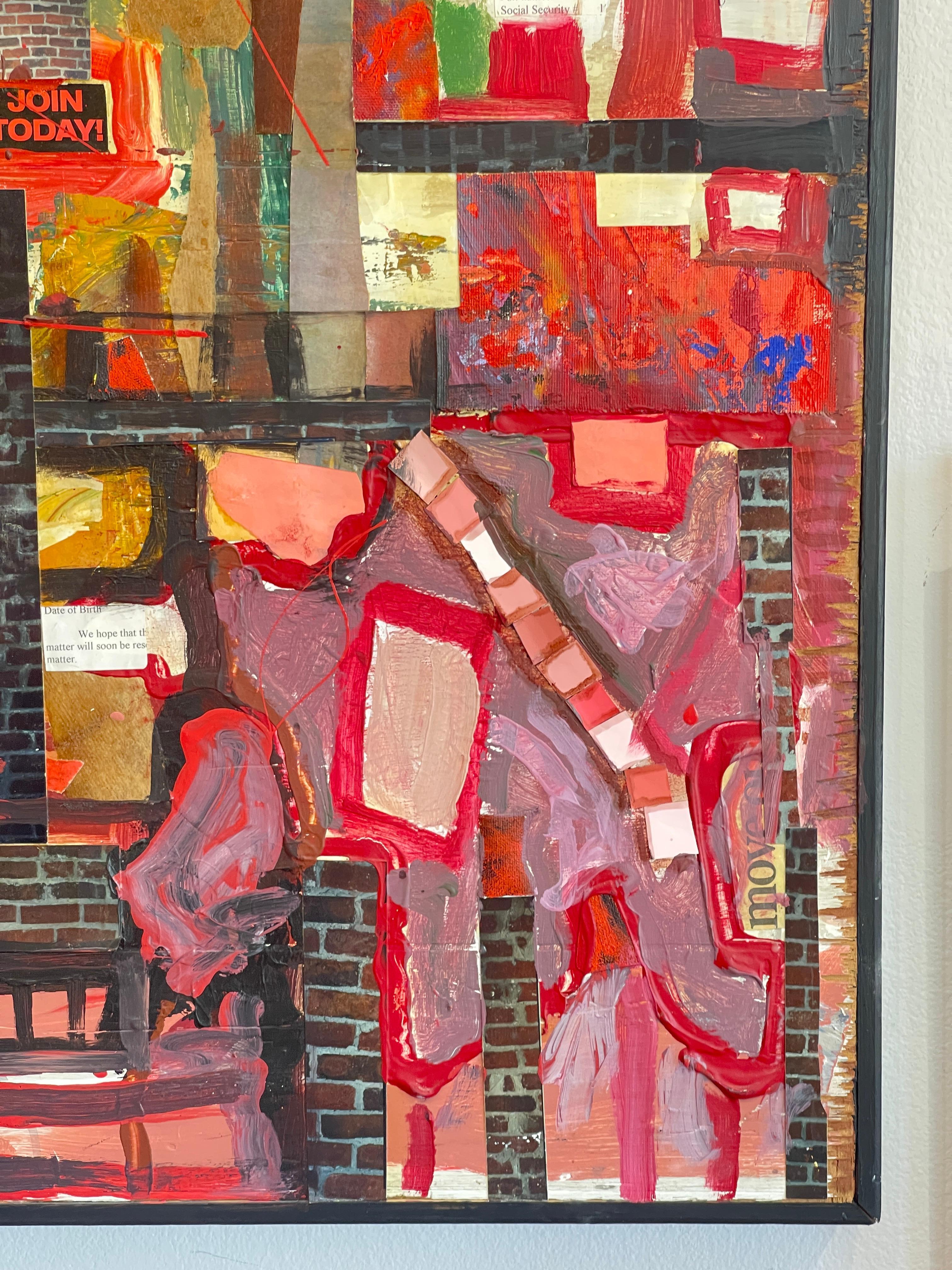 Zeitgenössisches modernes abstraktes Öl auf Karton, The Weave (amerikanisch) im Angebot