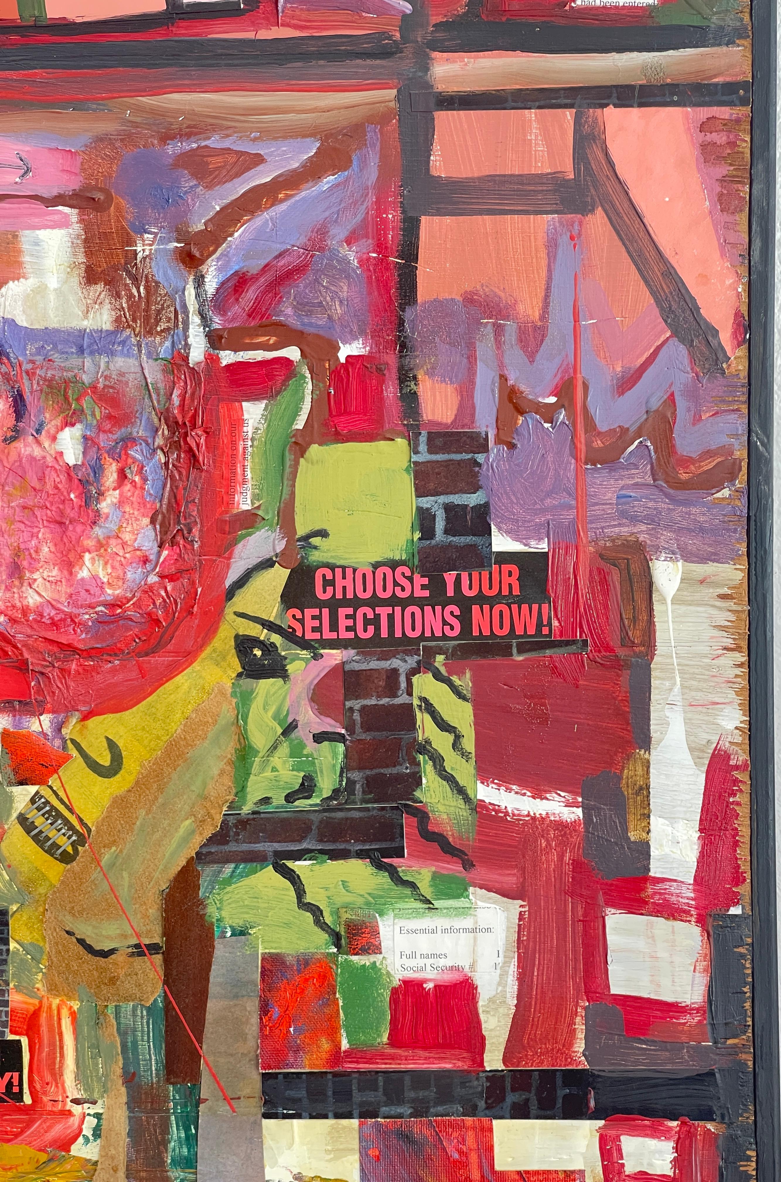 Zeitgenössisches modernes abstraktes Öl auf Karton, The Weave (Handbemalt) im Angebot