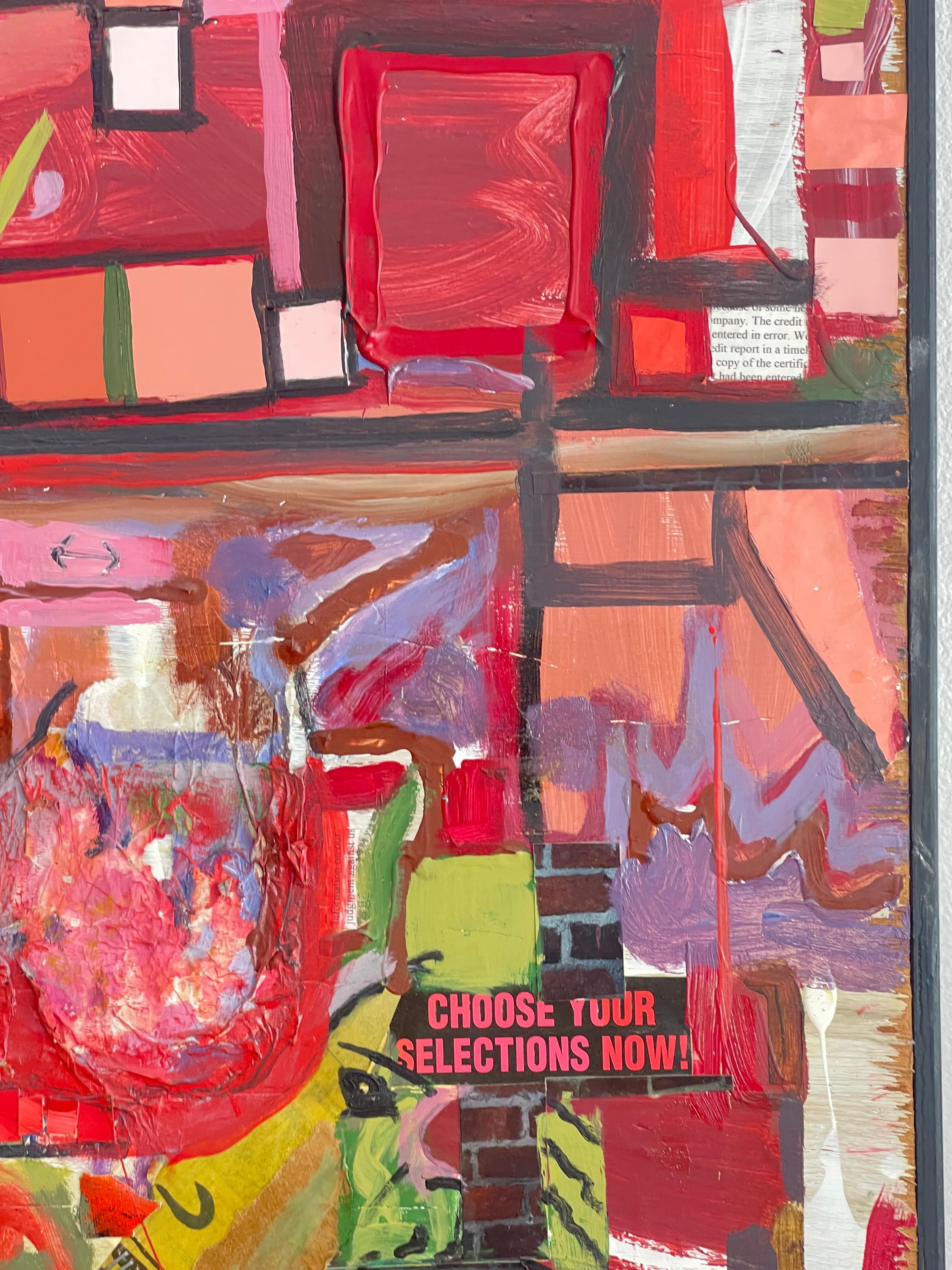 Zeitgenössisches modernes abstraktes Öl auf Karton, The Weave im Zustand „Gut“ im Angebot in West Palm Beach, FL