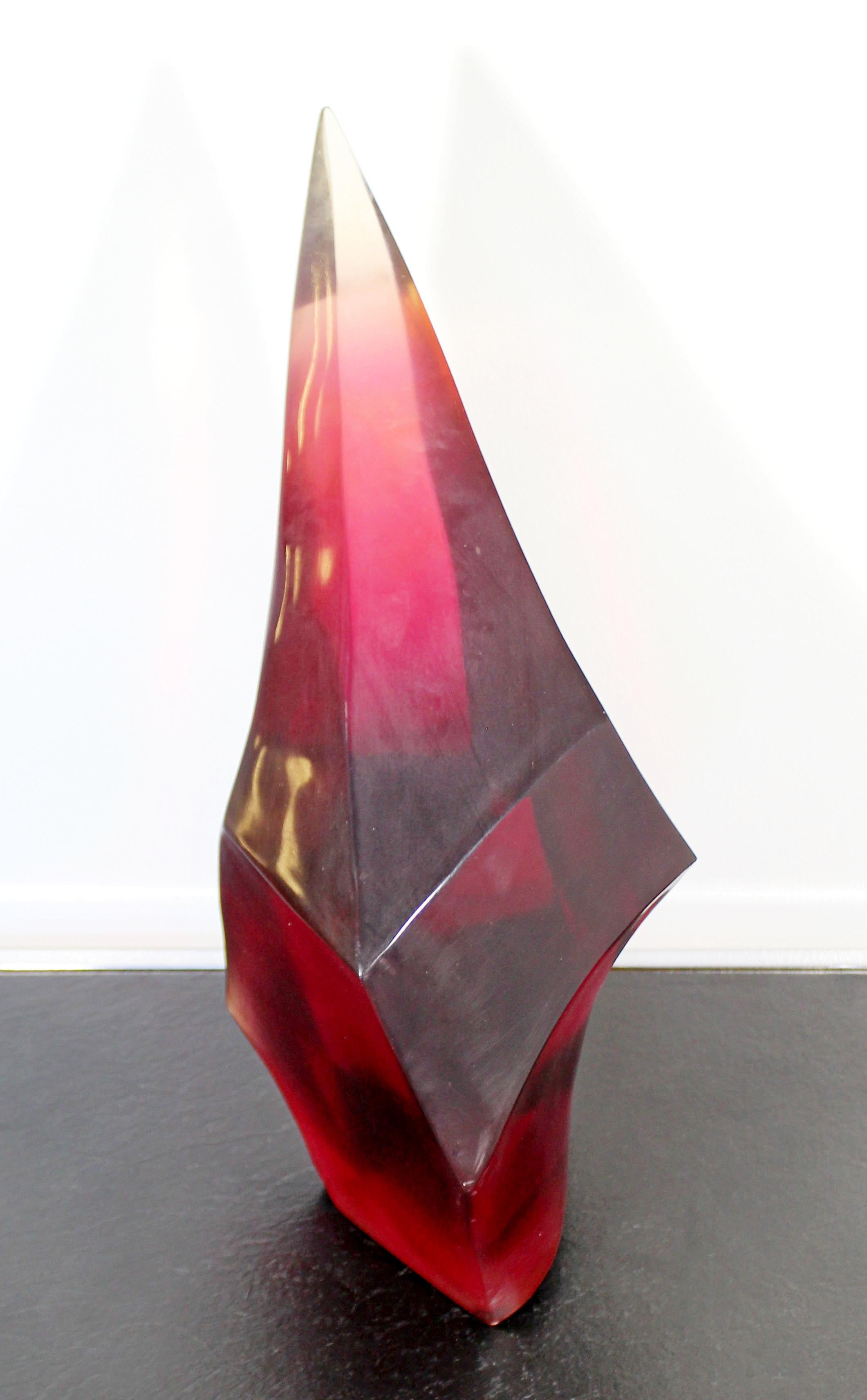 Contemporary Modern Abstract Red Lucite Table Sculpture Van Teal Era 1970s-1980s 3