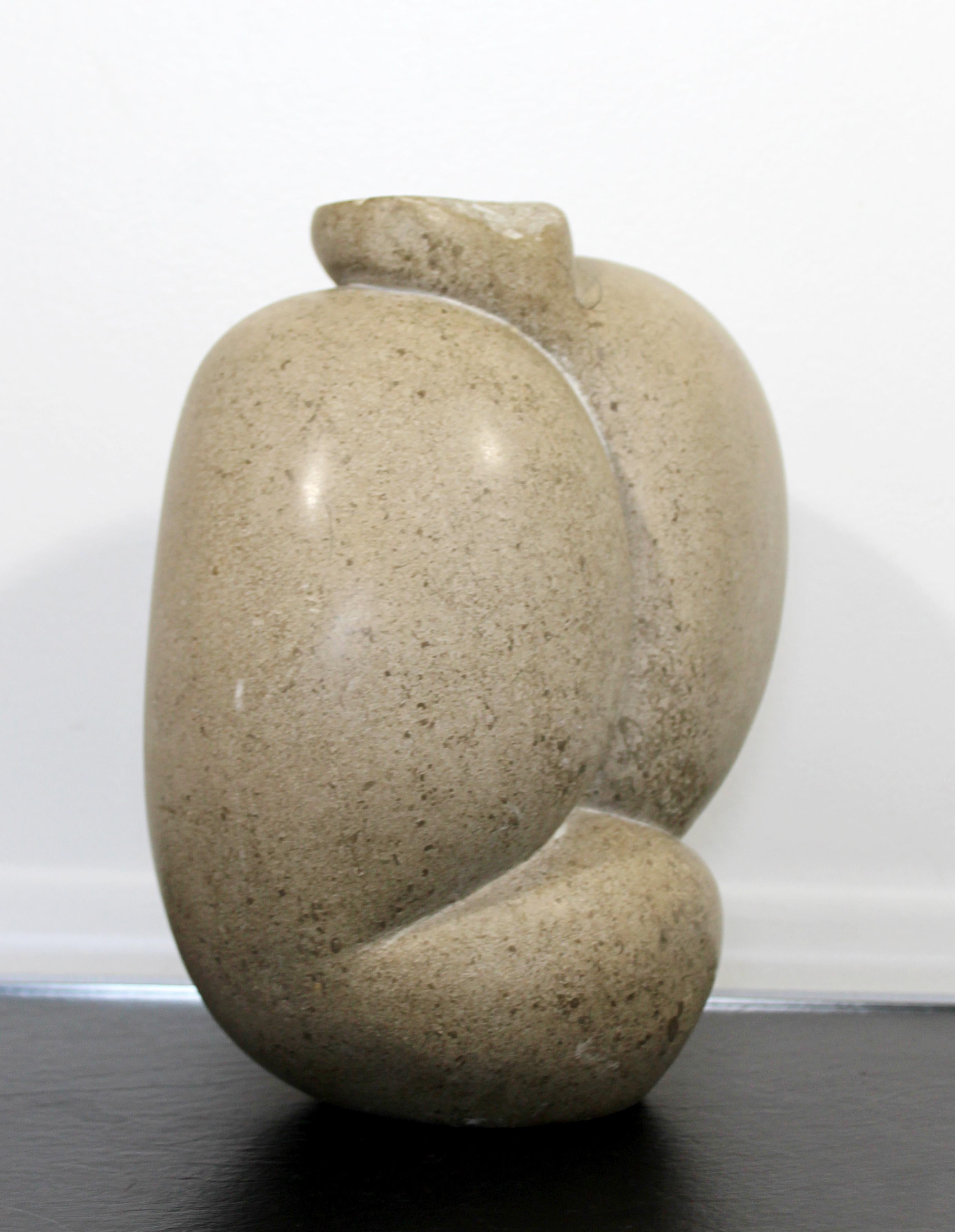 Late 20th Century Contemporary Modern Abstract Stone Table Sculpture Signed Leonard Schwartz