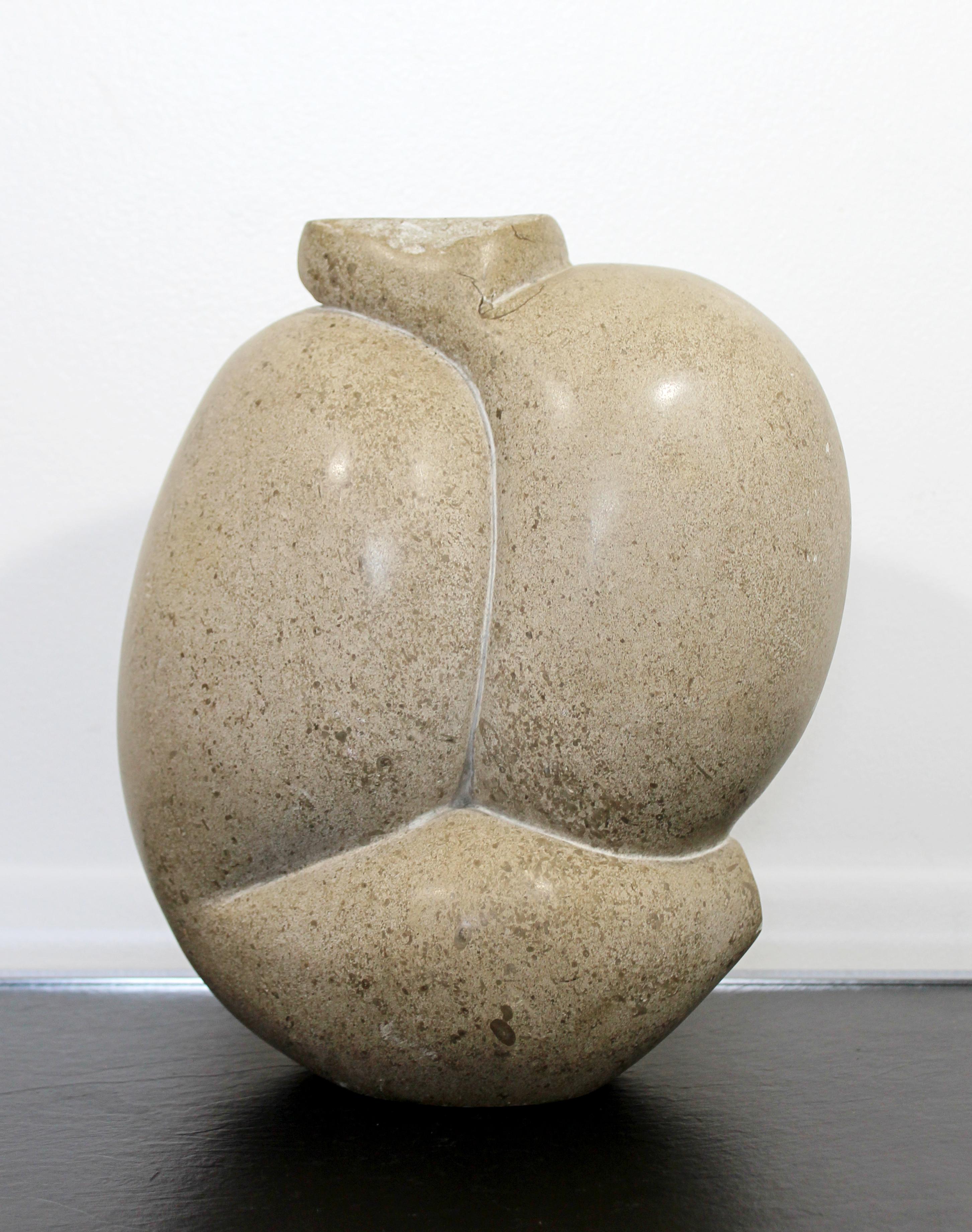 Contemporary Modern Abstract Stone Table Sculpture Signed Leonard Schwartz 1