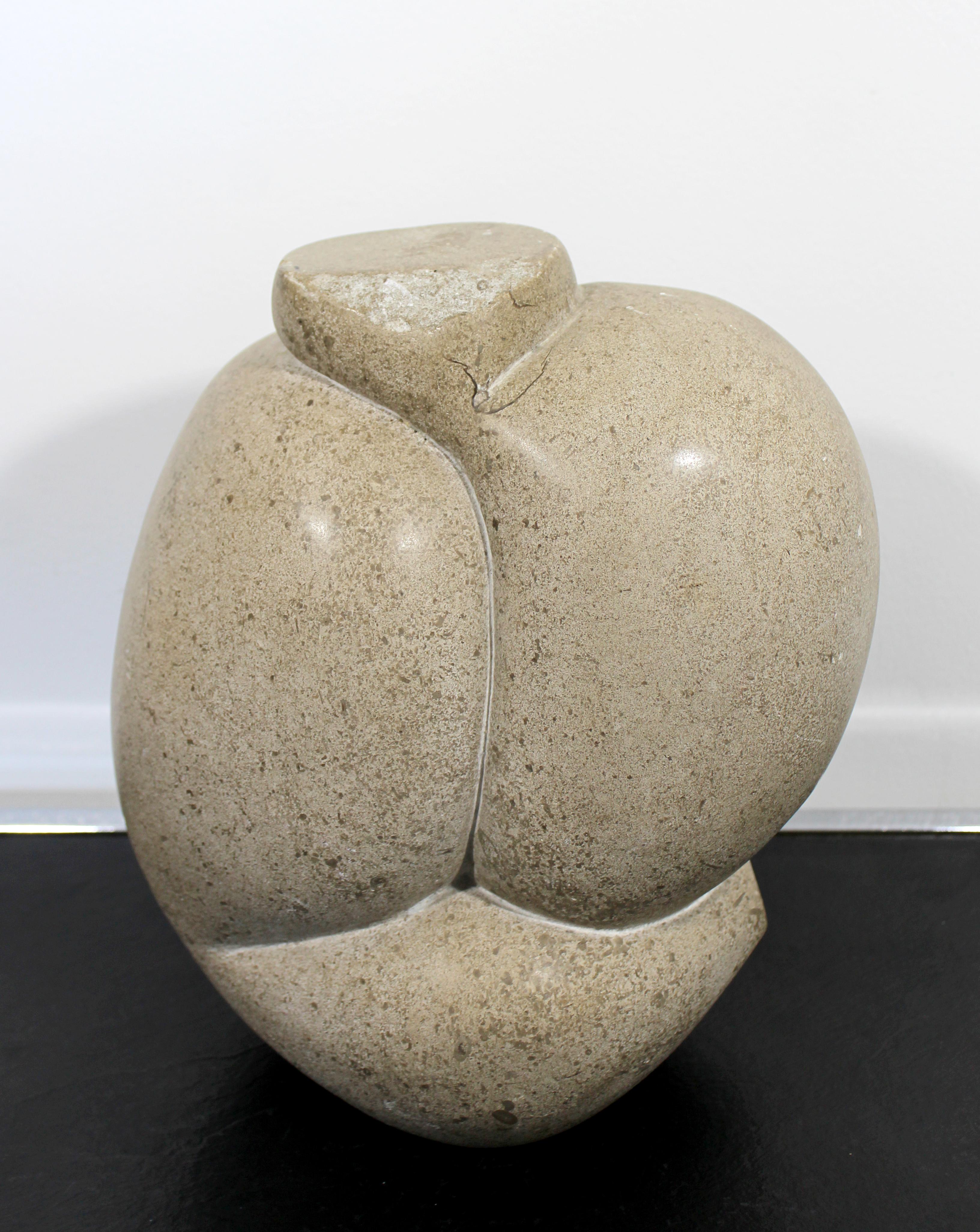 Contemporary Modern Abstract Stone Table Sculpture Signed Leonard Schwartz 2