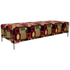 Contemporary Modern Aluminum Long Bench Seat Graphic Pattern, 1980s