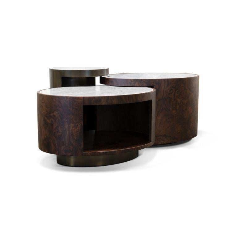 Contemporary Modern Antigua Walnut Center Table by Caffe Latte

This Contemporary Modern Antigua Walnut Center Table by Caffe Latte has a circular shape and round design and with the particularity of having a subtle space for storage. Three modular