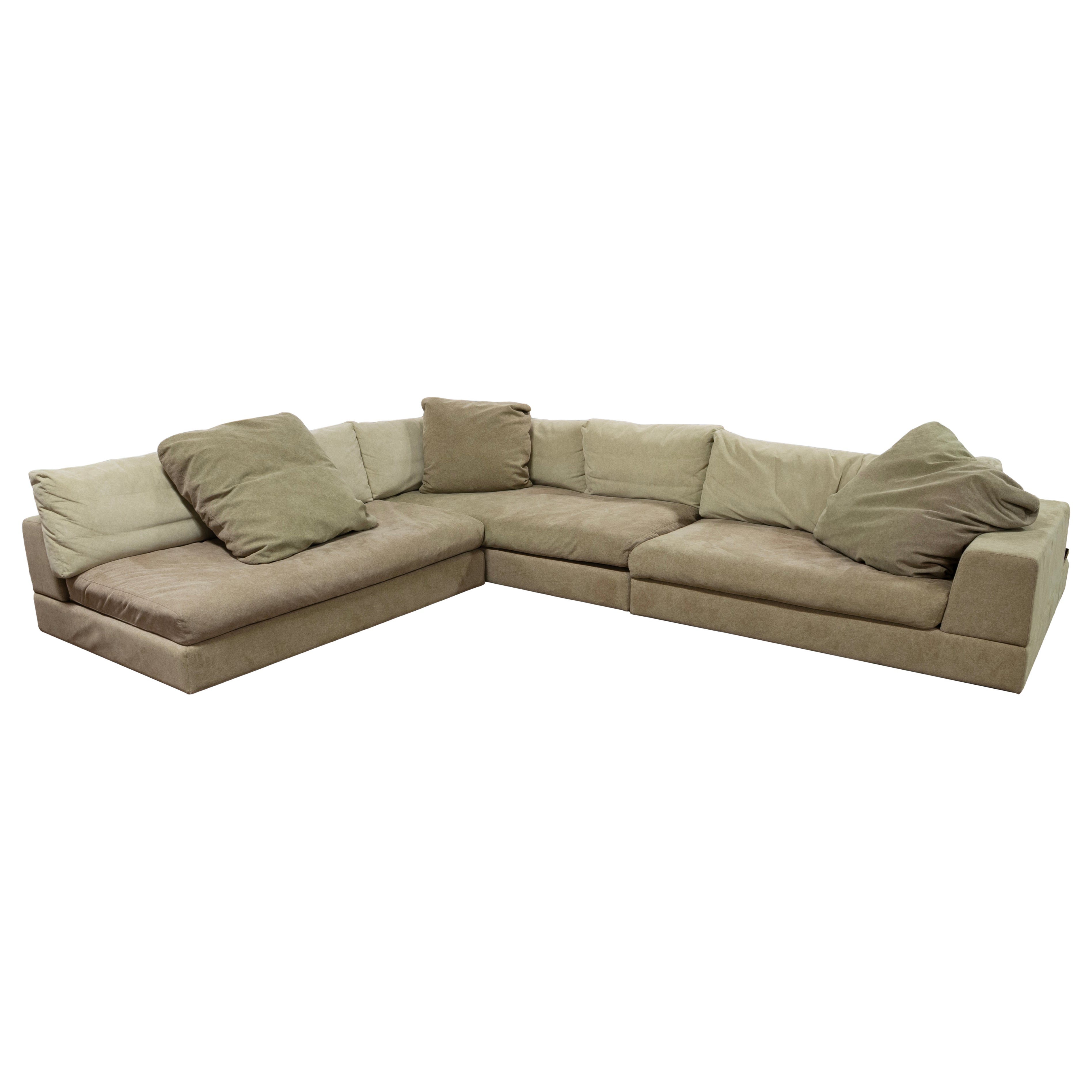 Contemporary Modern Arketipo Large L Shape 3 Piece Sectional Sofa Italy 1990s en vente