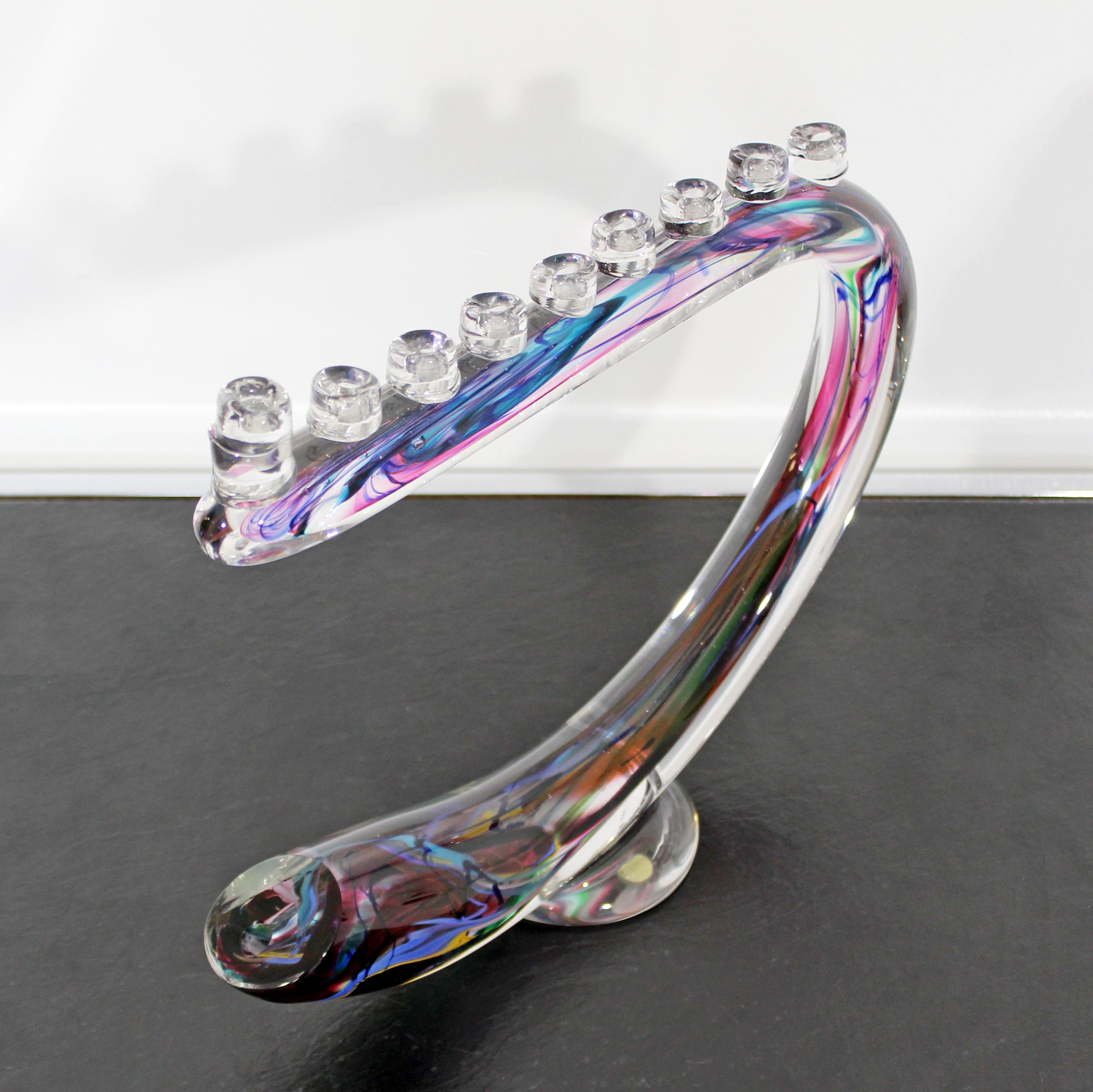 glass menorah modern