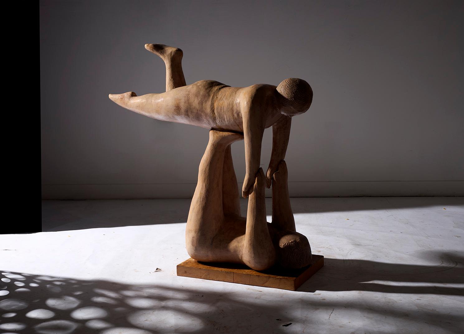 Contemporary Modern Art Sculpture of Airplane Yoga Pose For Sale 3
