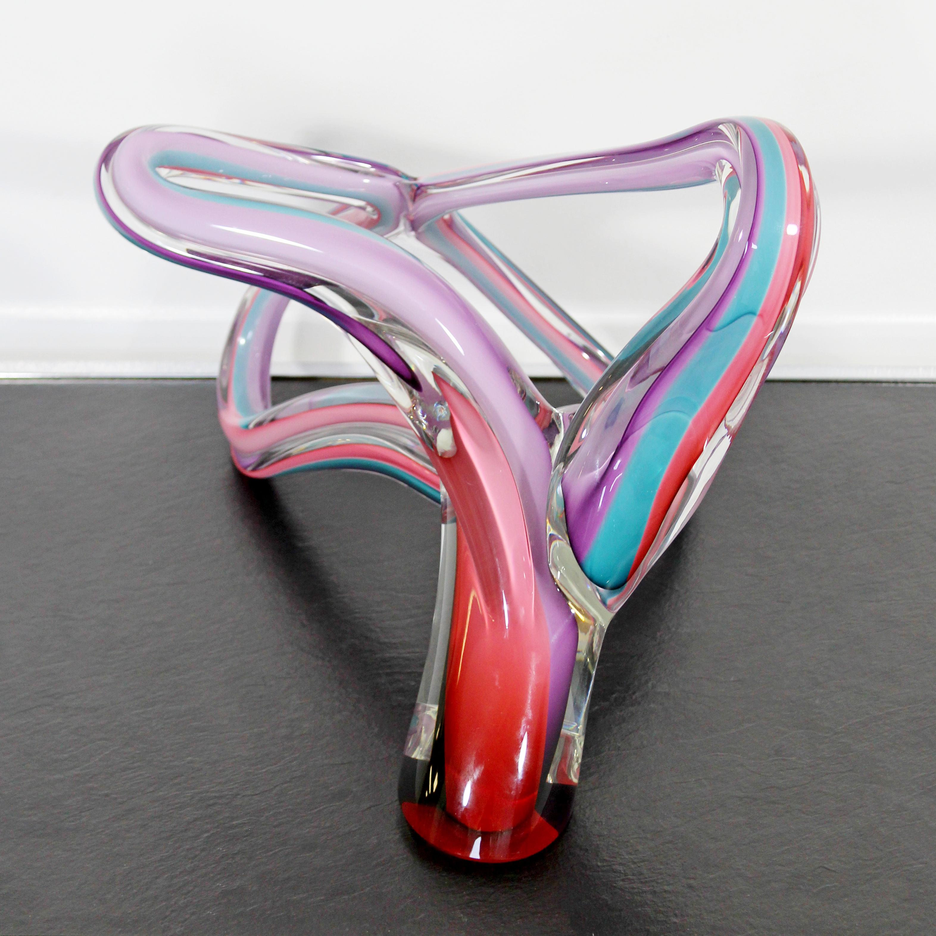 Contemporary Modern Barry Entner Signed Studio Glass Abstract Sculpture, 1990s 6