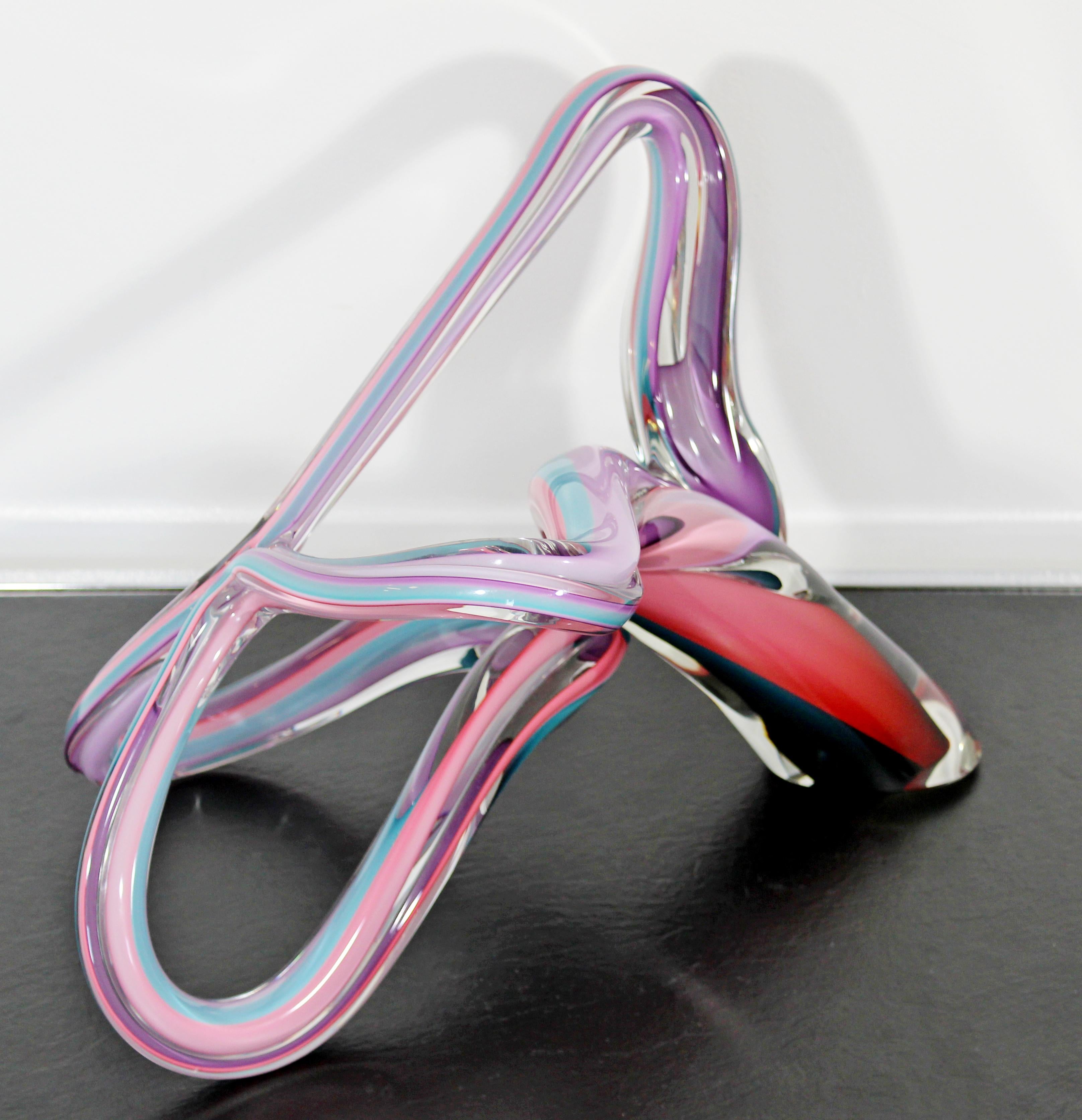American Contemporary Modern Barry Entner Signed Studio Glass Abstract Sculpture, 1990s