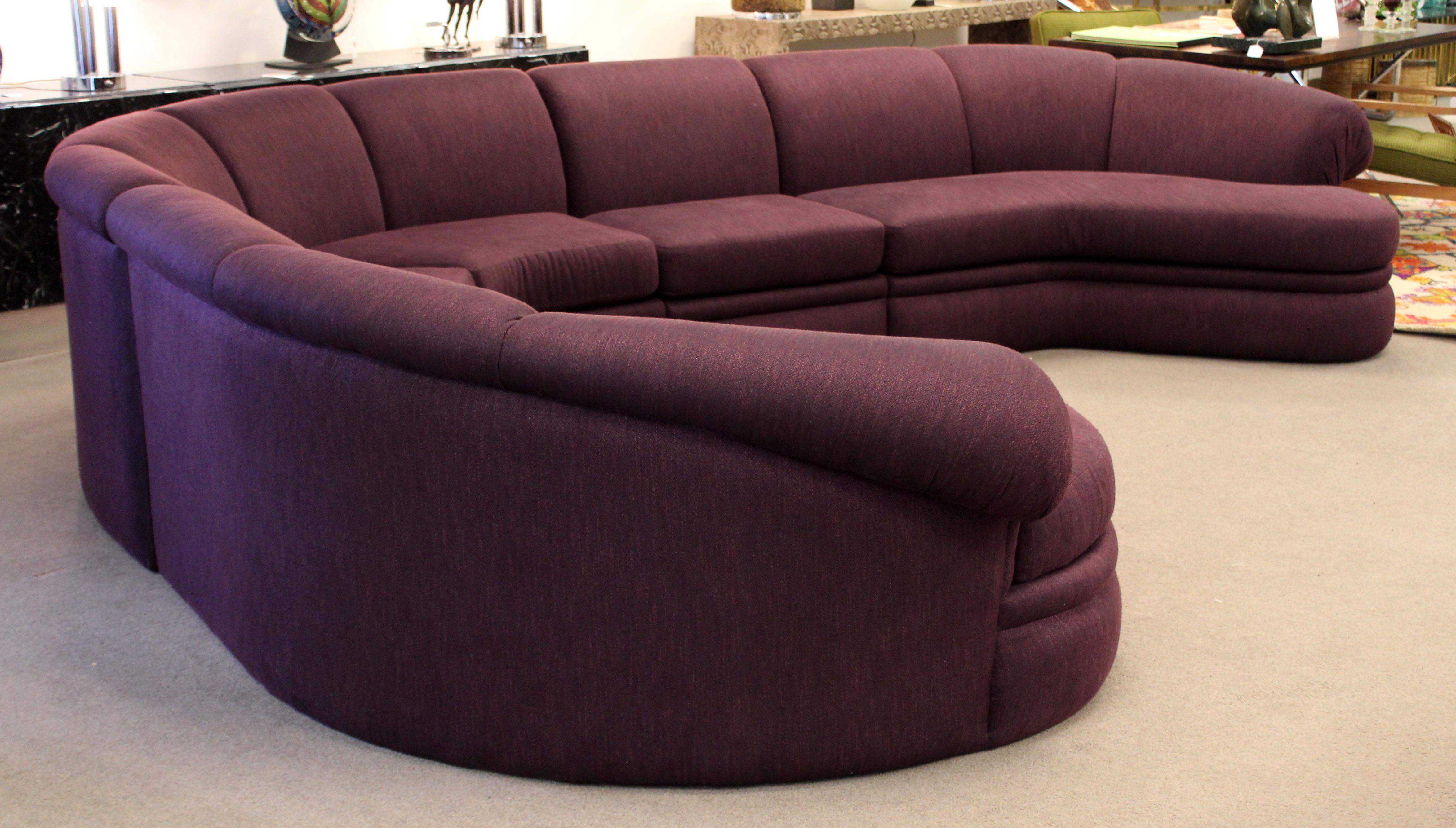 Contemporary Modern Baughman Thayer Coggin Curved 4-Piece Sectional Sofa, 1980s 1