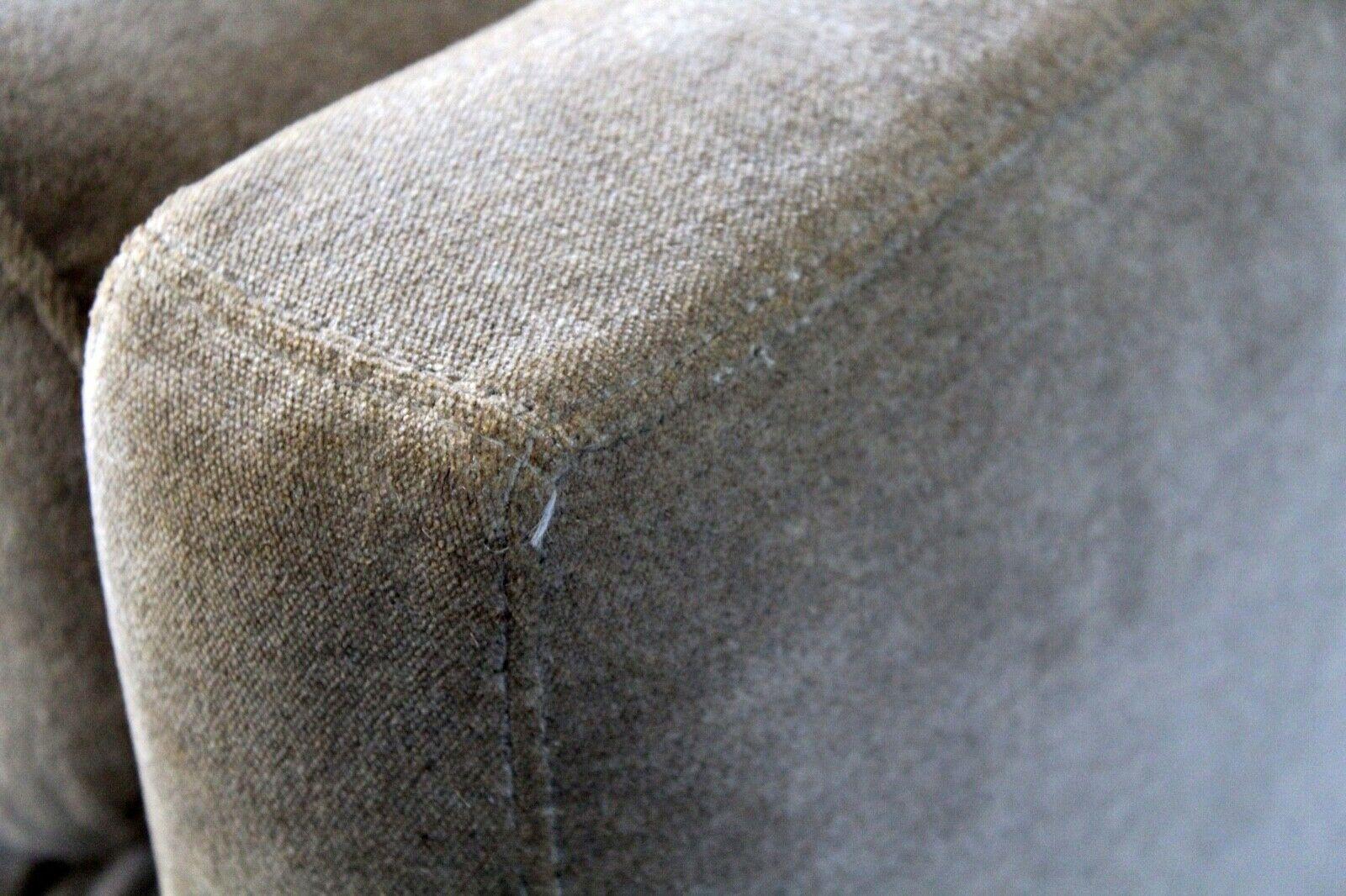 Contemporary Modern Beige Upholstered Long Baker Chaise w/ Bolster Pillows 3