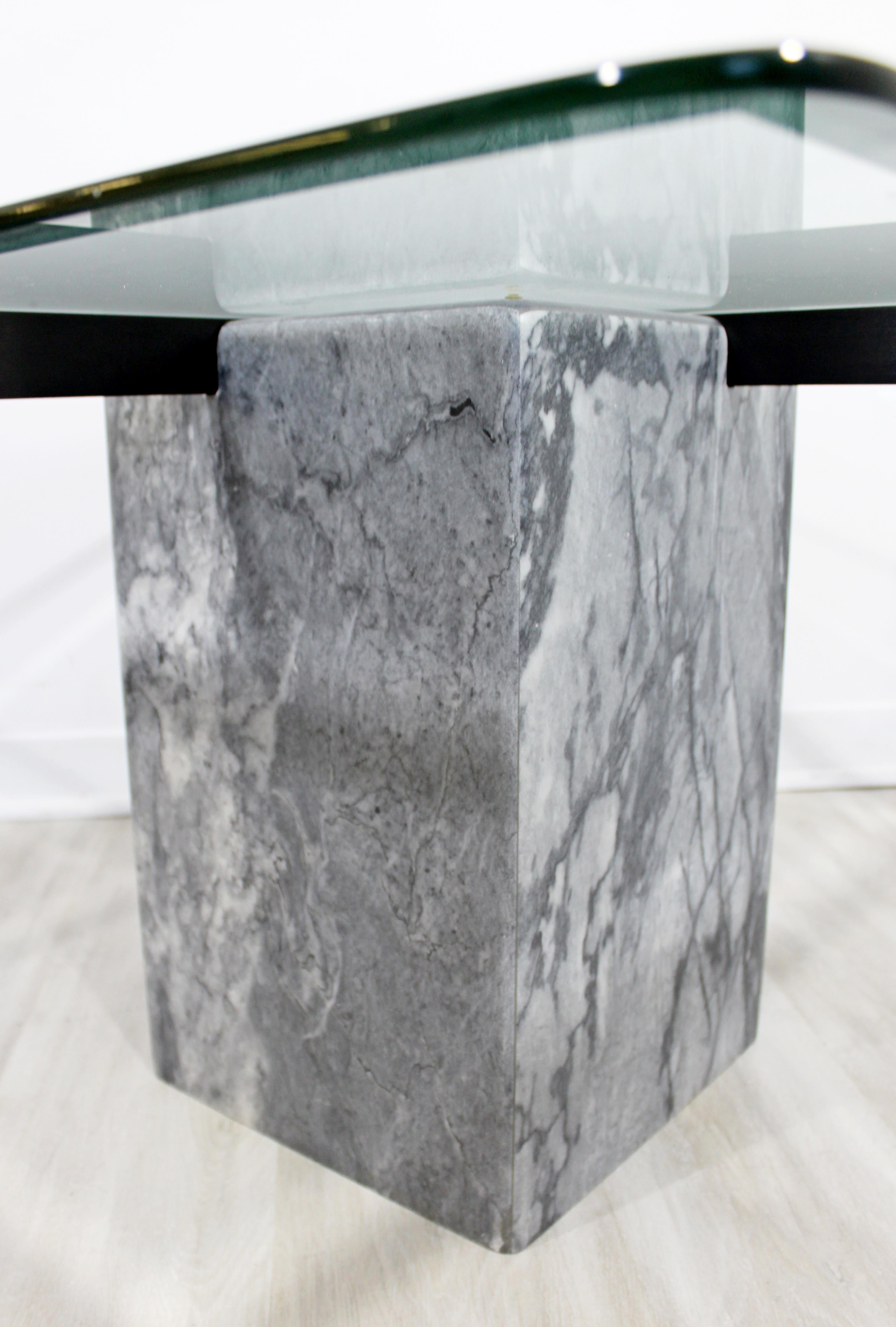 Late 20th Century Contemporary Modern Bendixen Pair of Glass Marble Side End Tables 1980s Denmark