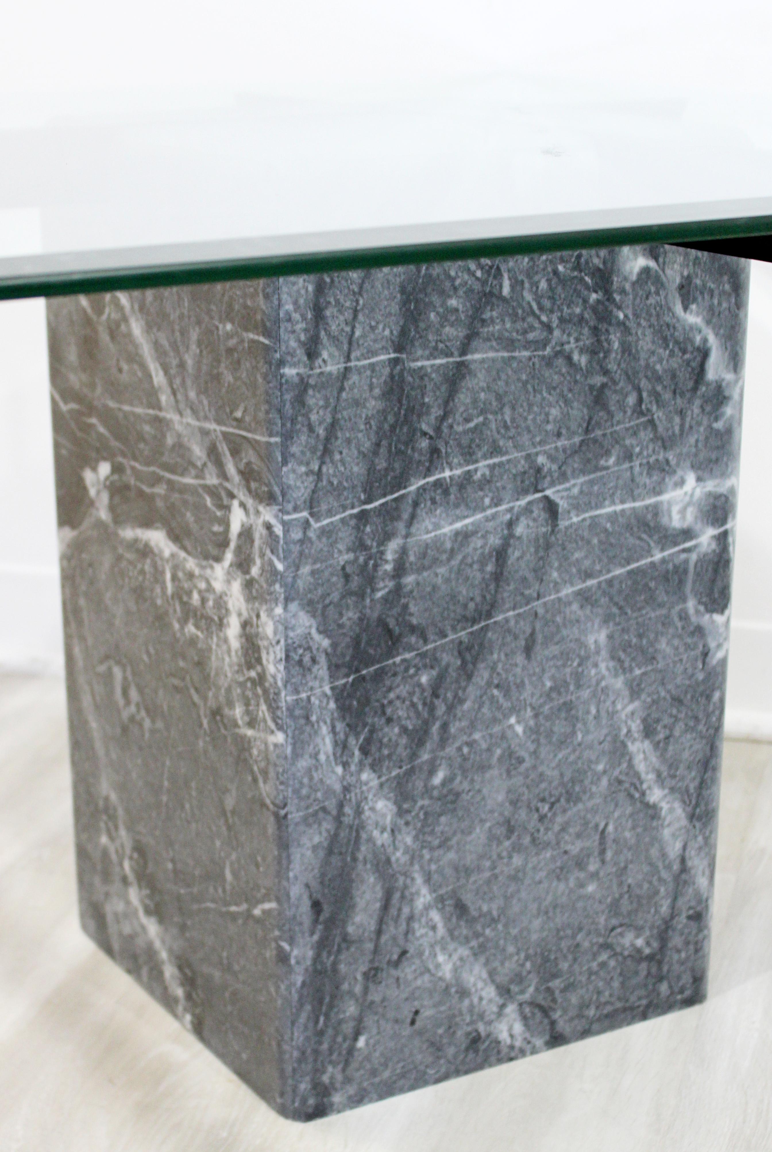 Contemporary Modern Bendixen Pair of Glass Marble Side End Tables 1980s Denmark 1