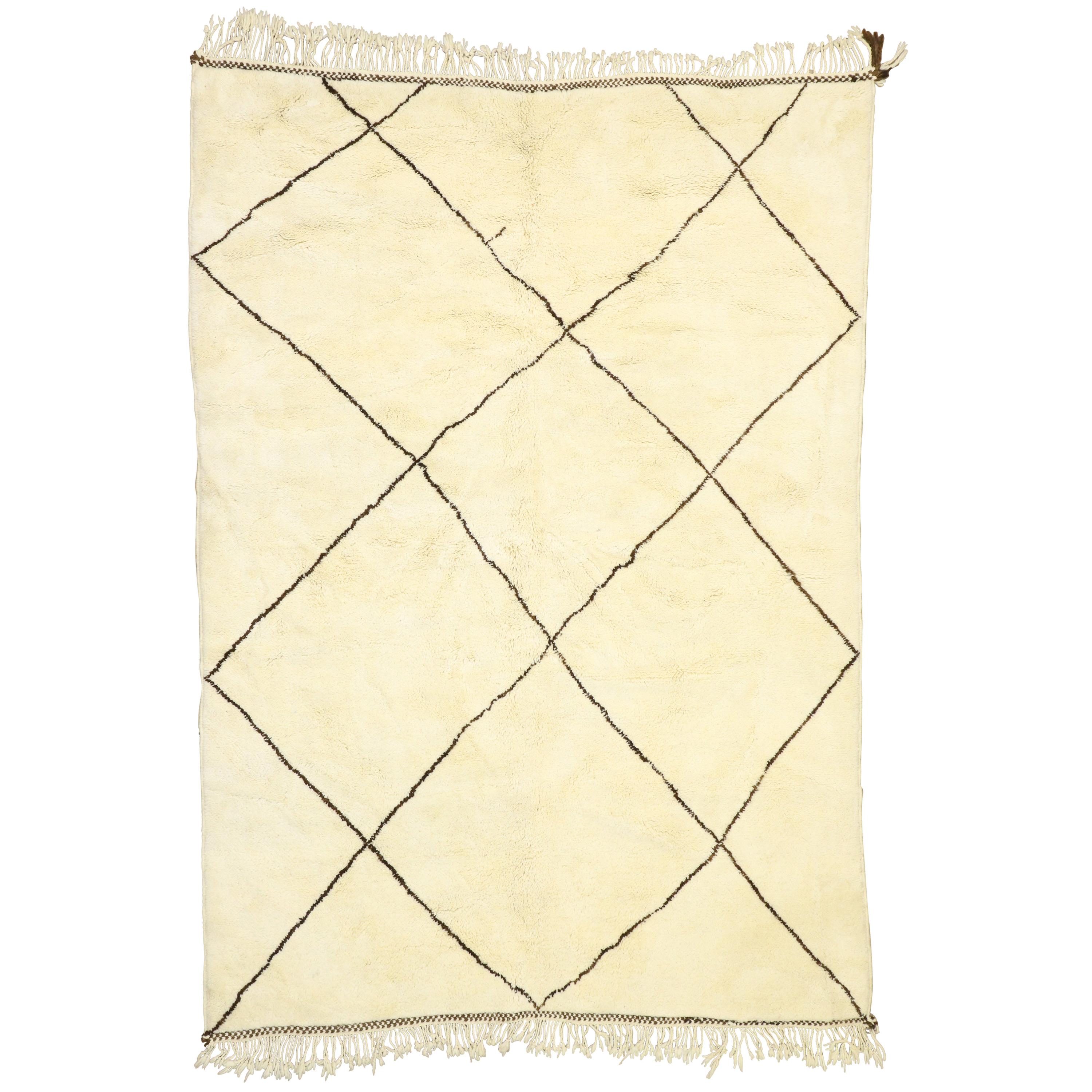 New Contemporary Modern Beni Ourain Moroccan Rug with Minimalist Style