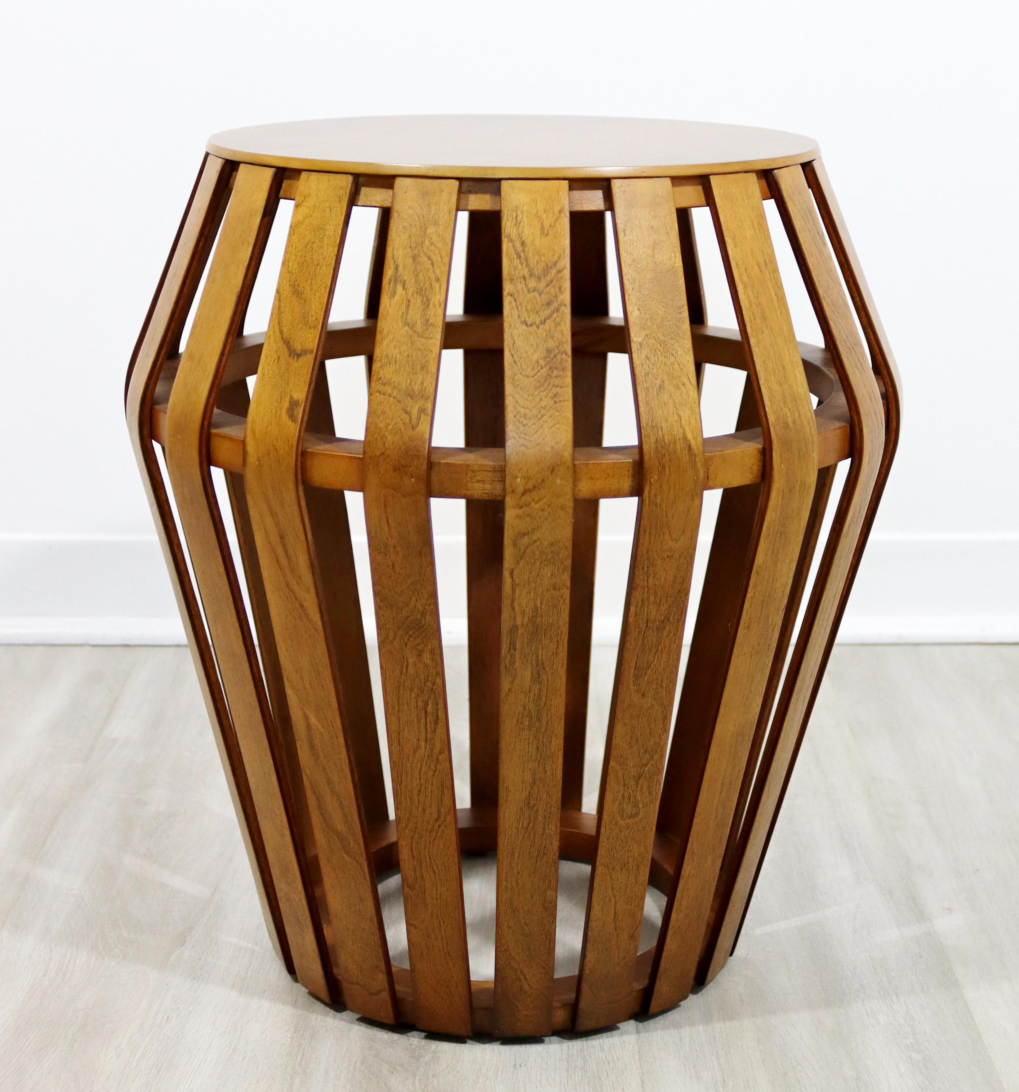 20th Century Contemporary Modern Bentwood Side End Table or Stool Round