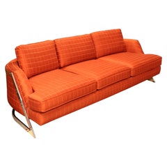 Contemporain moderne Bernhardt Flair Chrome Wrapped Sofa Baughman Era:: 1980