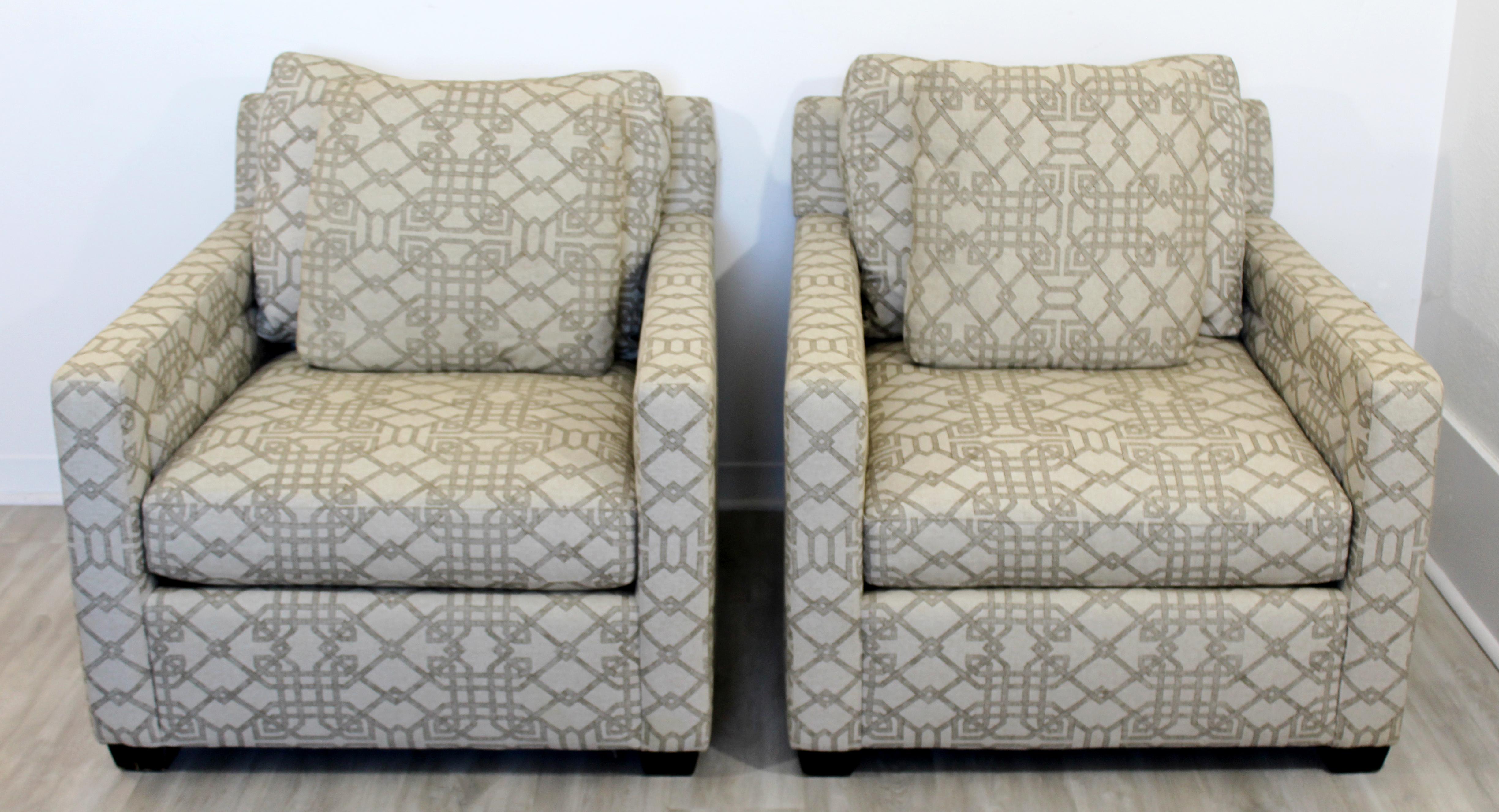 Contemporary Modern Bernhardt Pair of Lounge Club Armchairs 1990s Baughman Style In Good Condition In Keego Harbor, MI