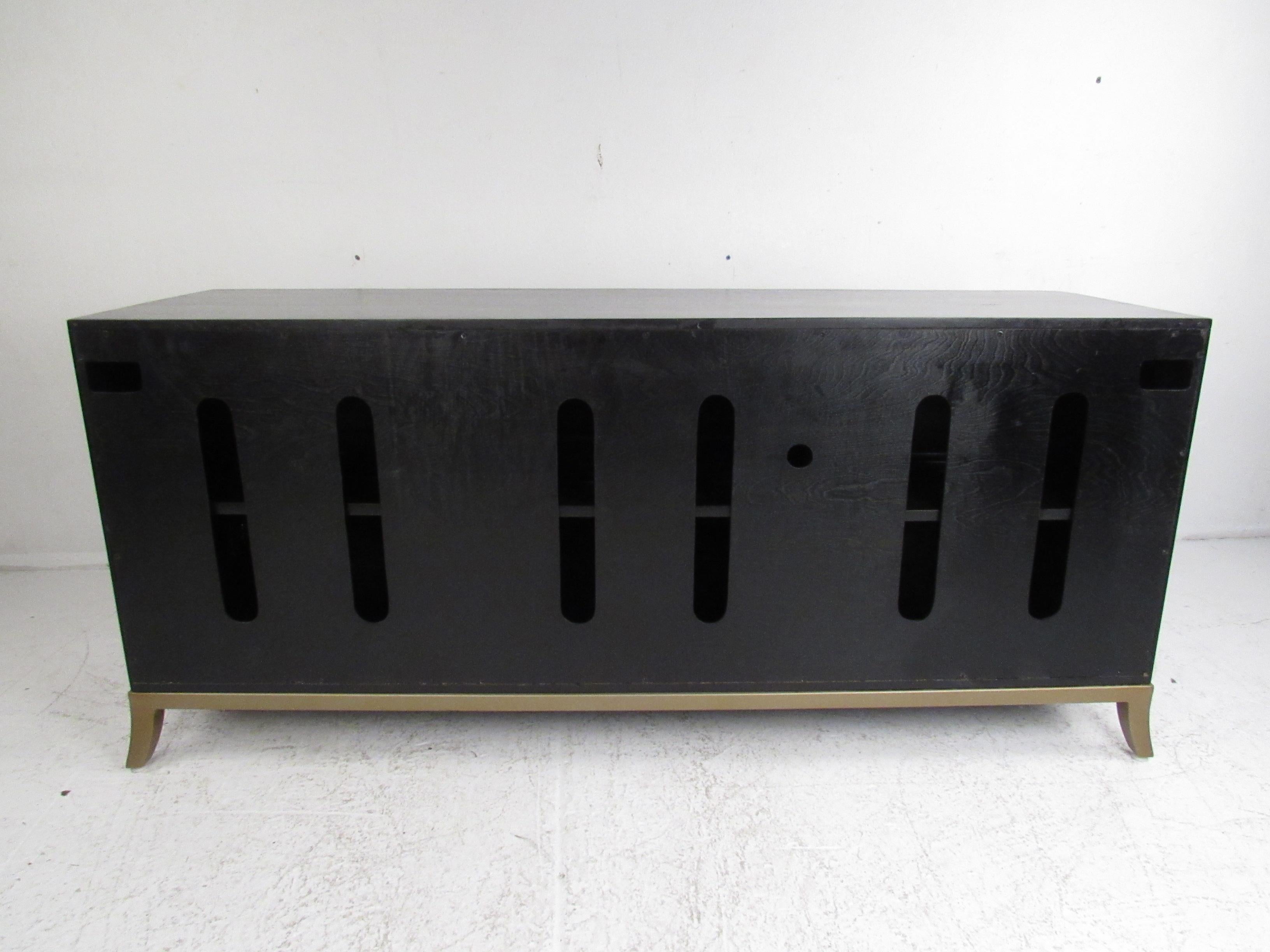 Contemporary Modern Black and Gold Credenza In Good Condition In Brooklyn, NY