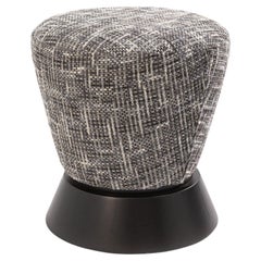 Contemporary Modern Black and Gray Fabric Upholstered Swivel Vanity Stool Contemporary Modern Black and Gray Fabric Upholstered Swivel Vanity Stool