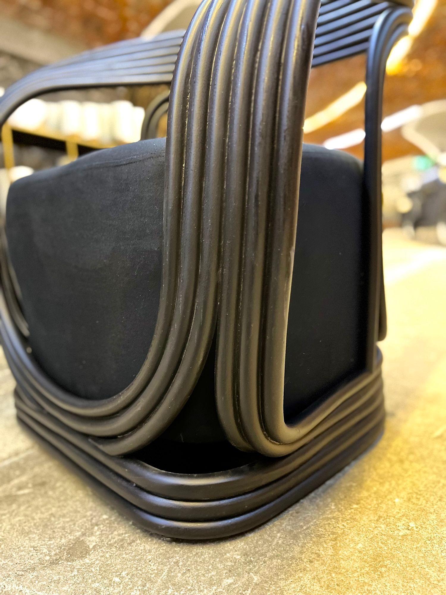 Fauteuil ou chaise longue contemporaine moderne en bambou noir, IDN 2023 en vente 3