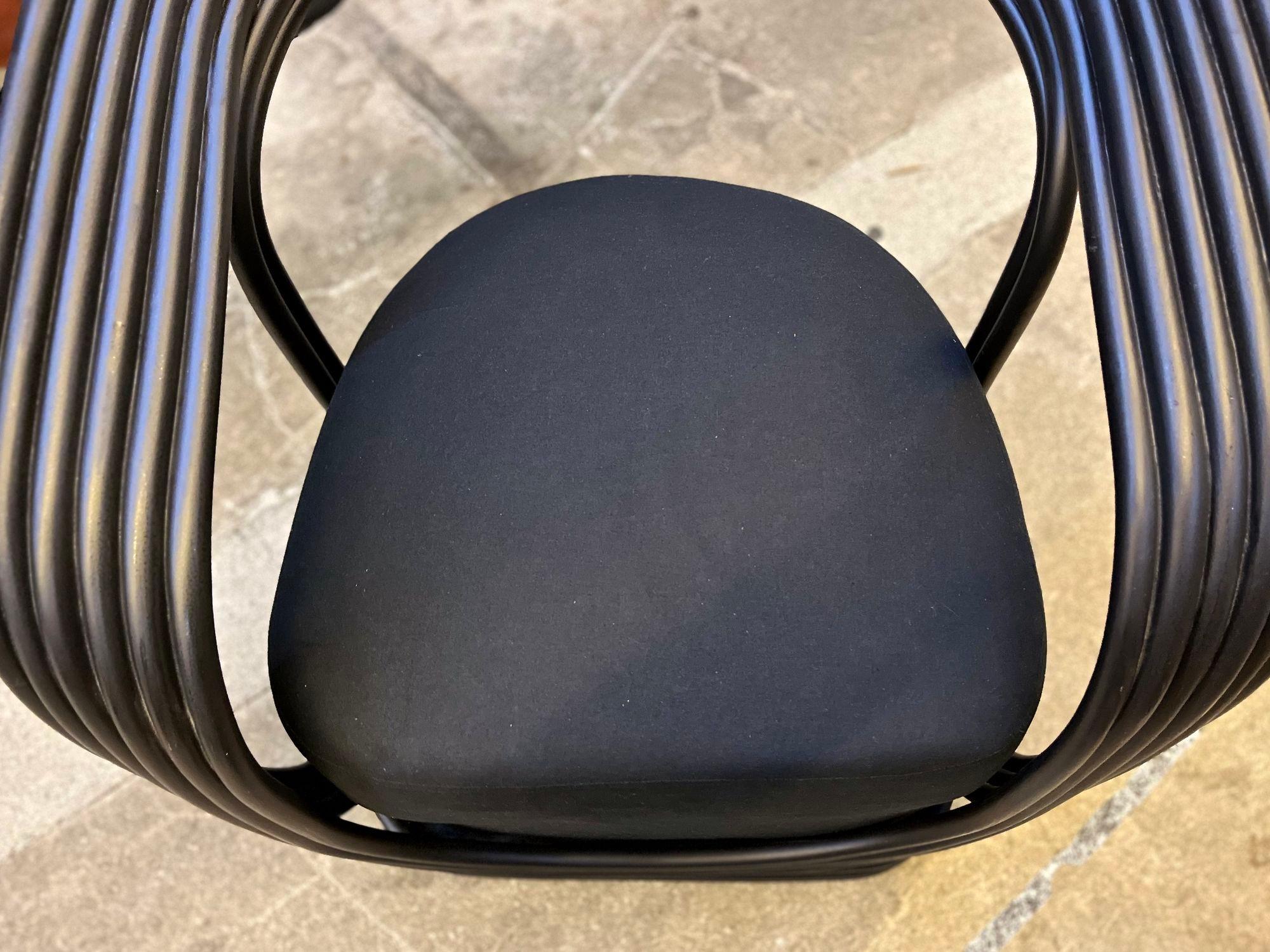 Fauteuil ou chaise longue contemporaine moderne en bambou noir, IDN 2023 en vente 7