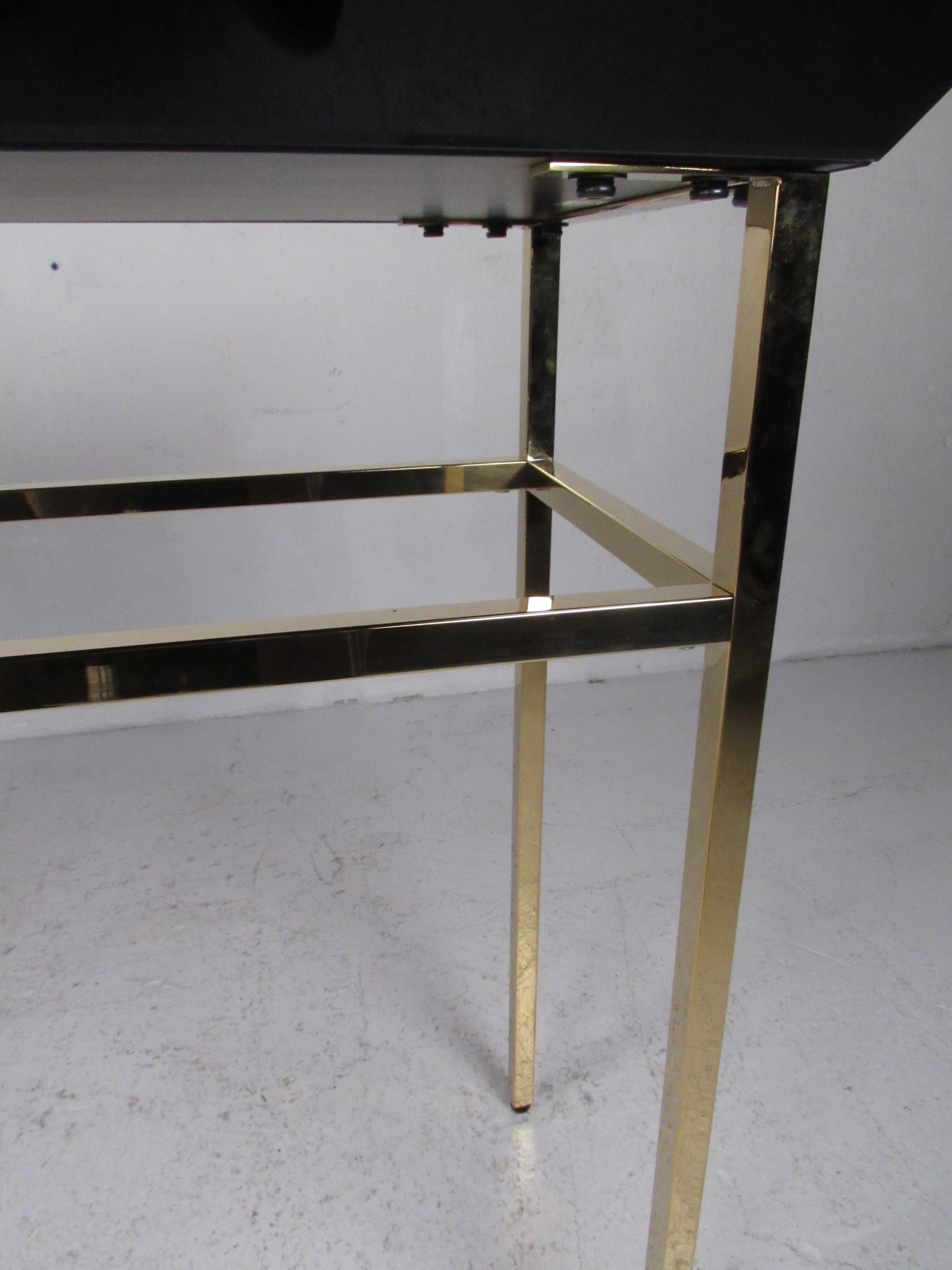 Mid-Century Modern Contemporary Modern Black Glass Console Table