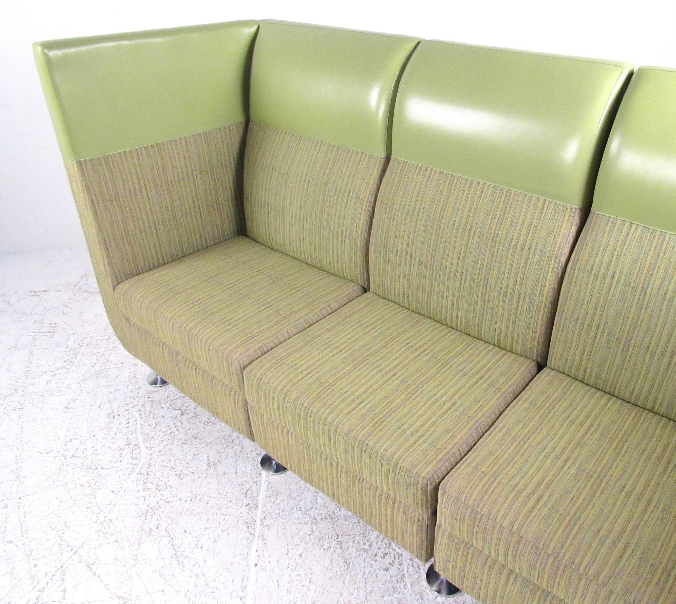 Contemporary Modern Booth Style Sofa In Good Condition In Brooklyn, NY