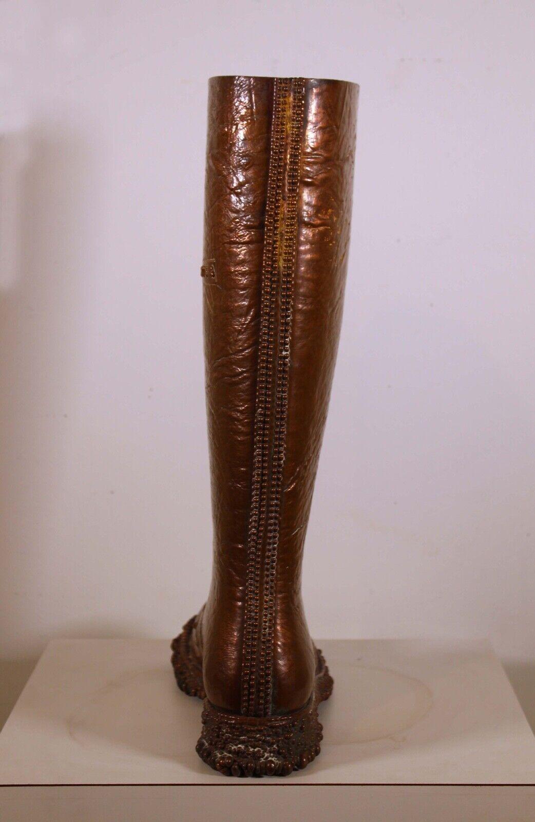 Contemporary Modern Bronze Cast Boot Cane/Umbrella Holder In Good Condition For Sale In Keego Harbor, MI