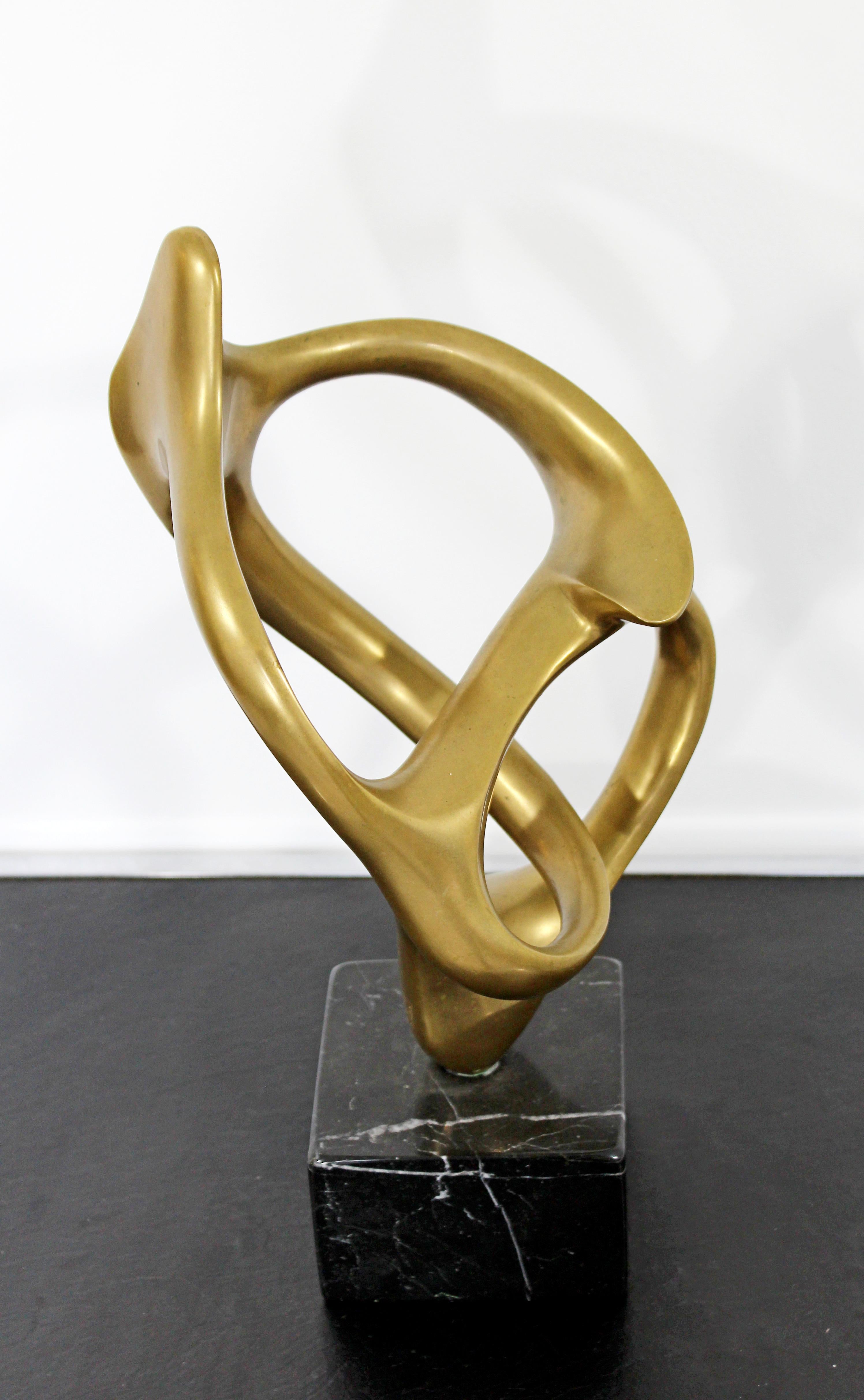 For your consideration is a wonderful, abstract, bronze on marble table sculpture, entitled 